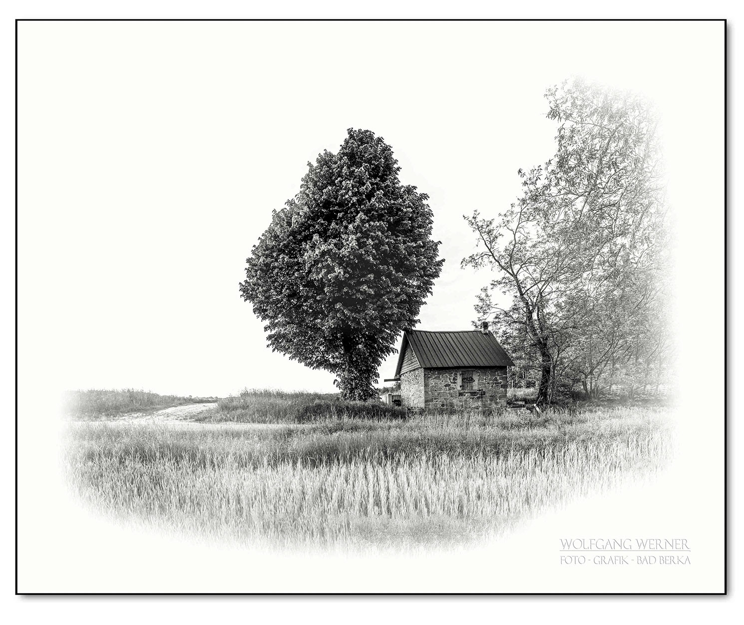 Baum mit Hütte am Abzeig nach Tiefengruben