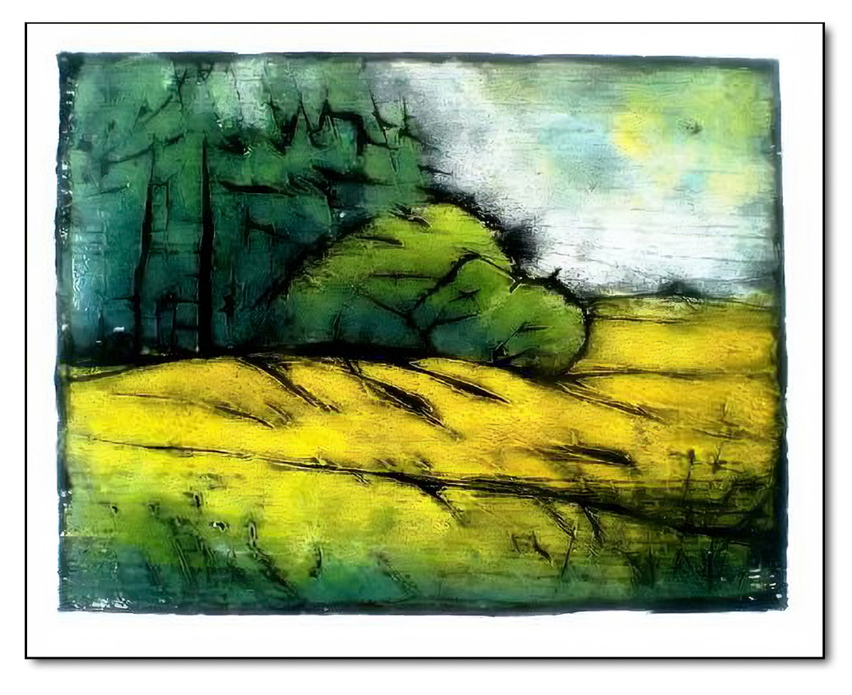 Rapsfeld, Farbholzschnitt