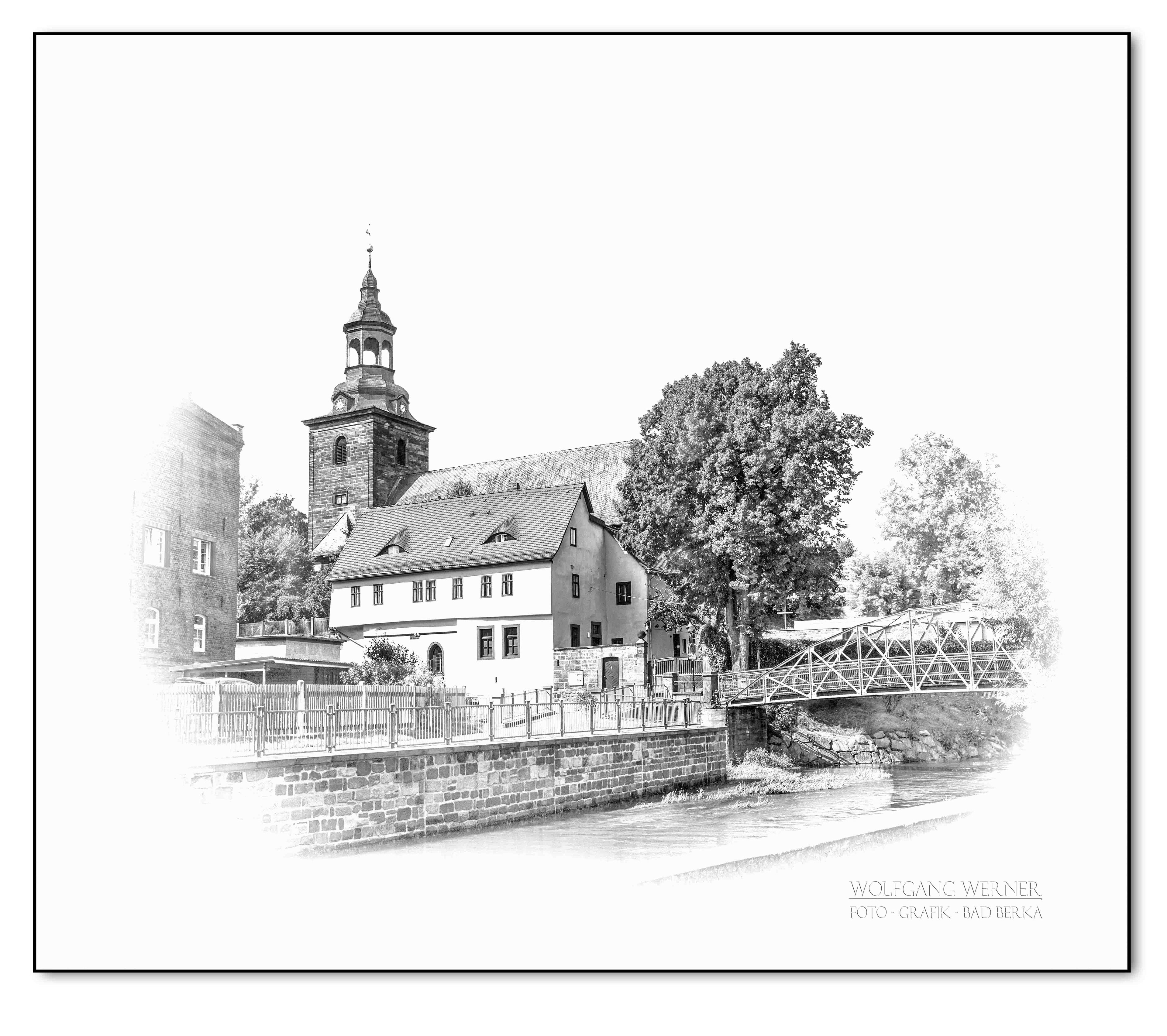 Kirche St. Marien und Pfarrbrücke, Bad Berka