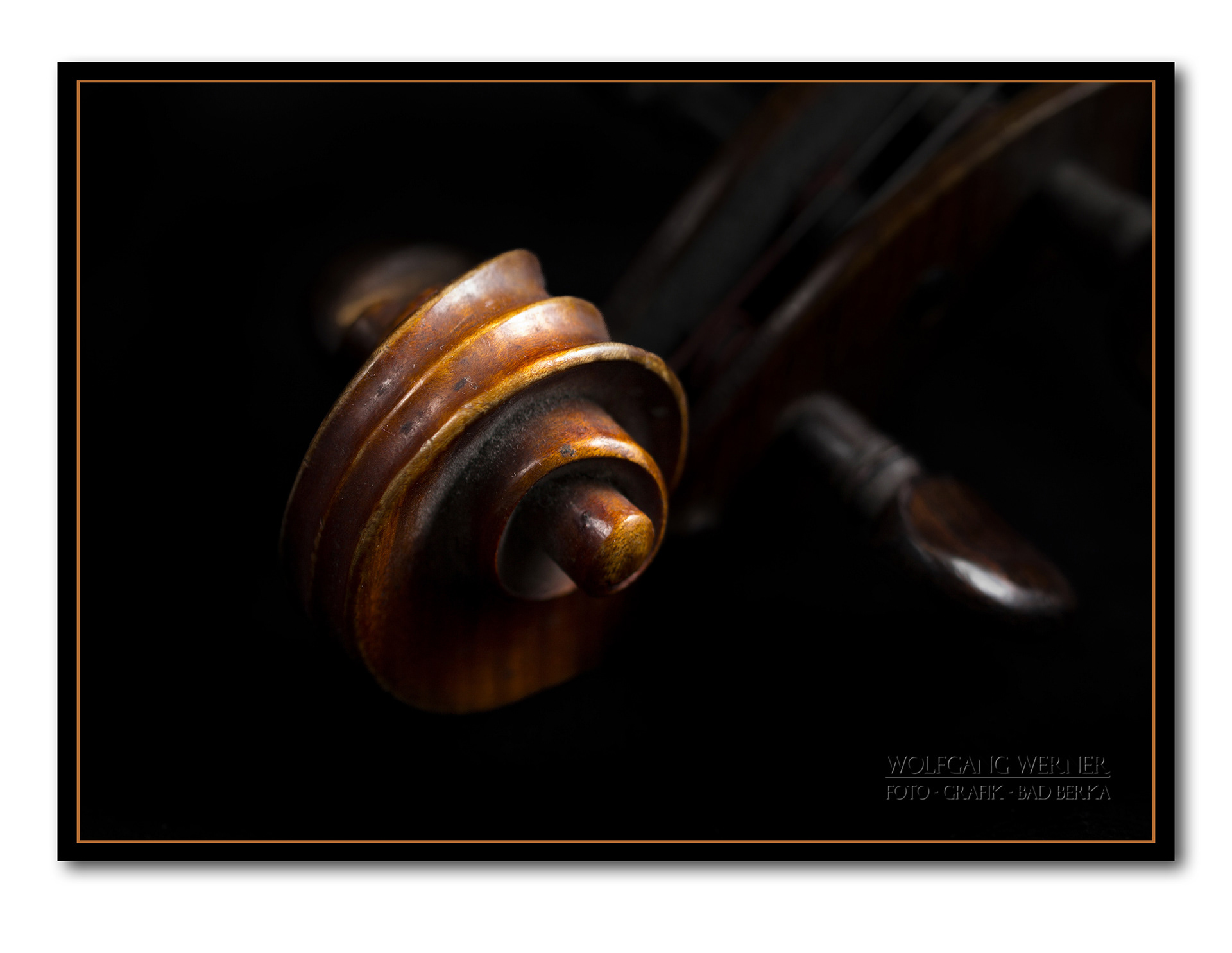 Schnecke und Wirbel einer Violine