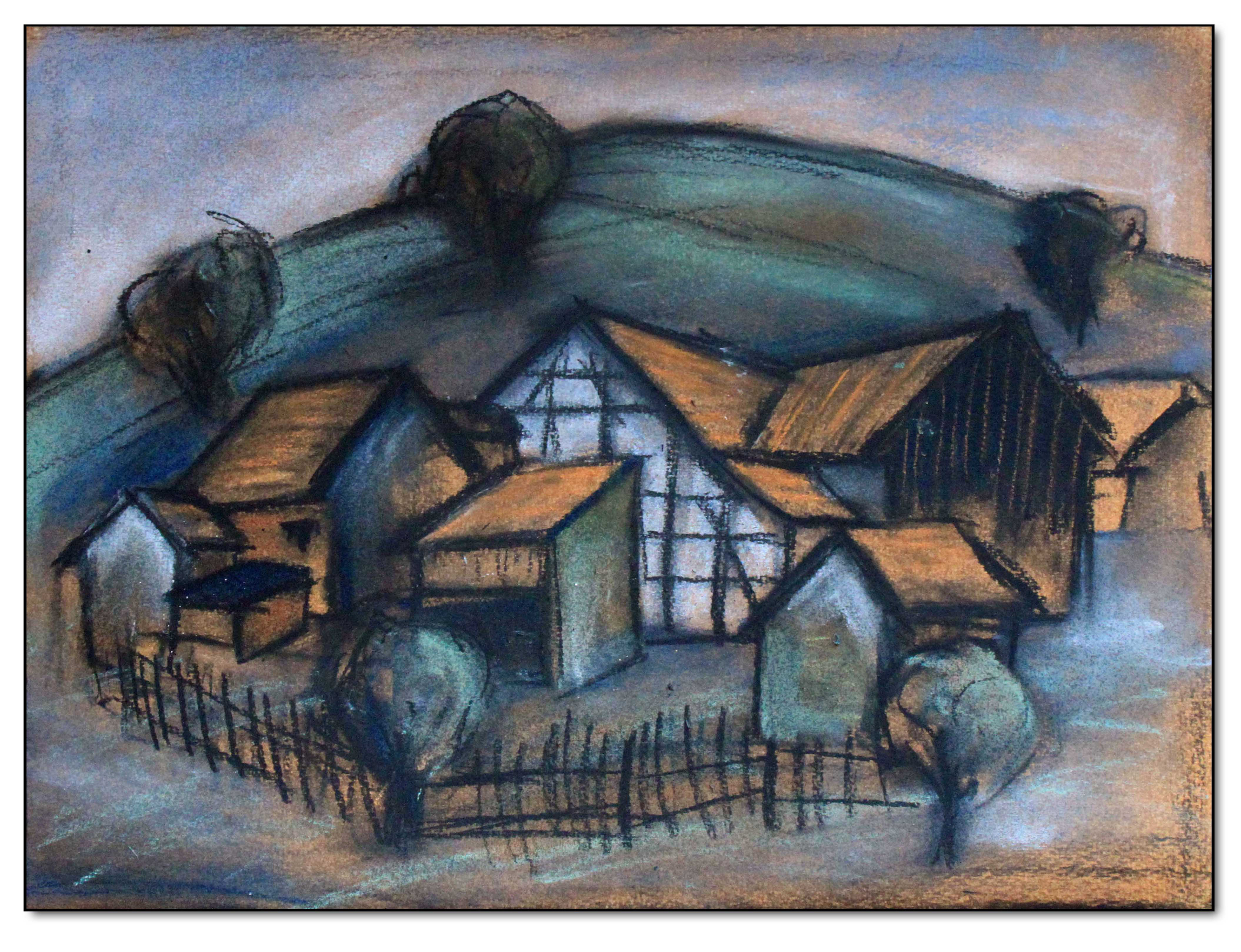 Gehöft in Rippersroda, Pastell