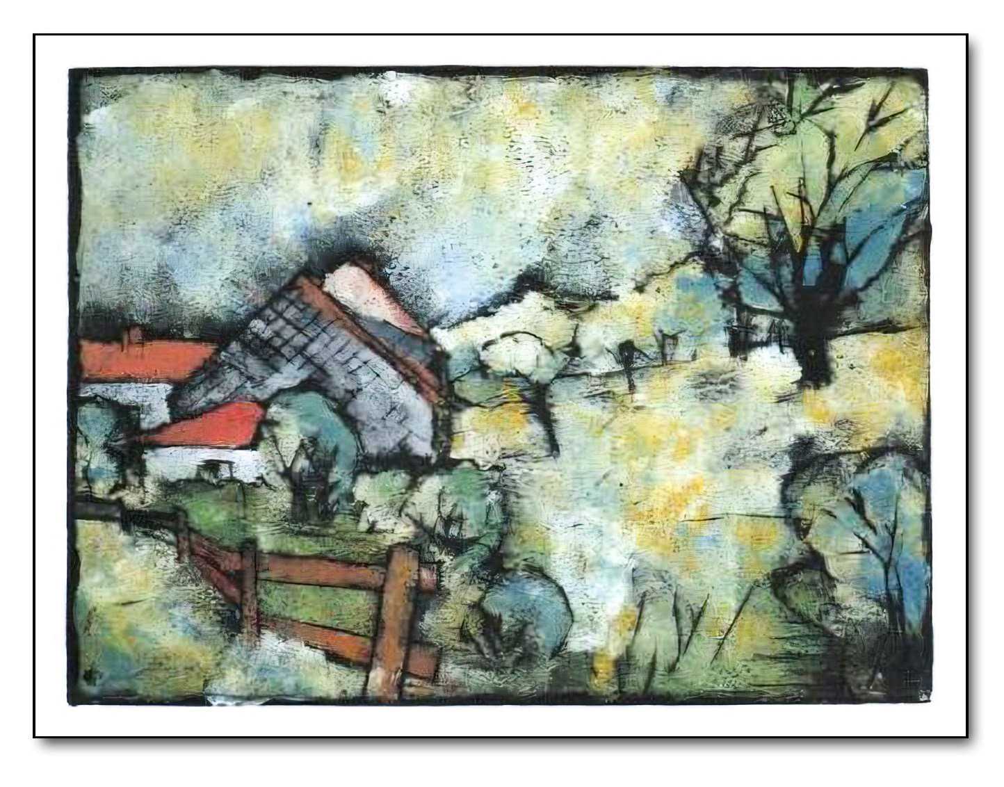 Dorfrand (Oepfershausen/Rhön), Farbholzschnitt