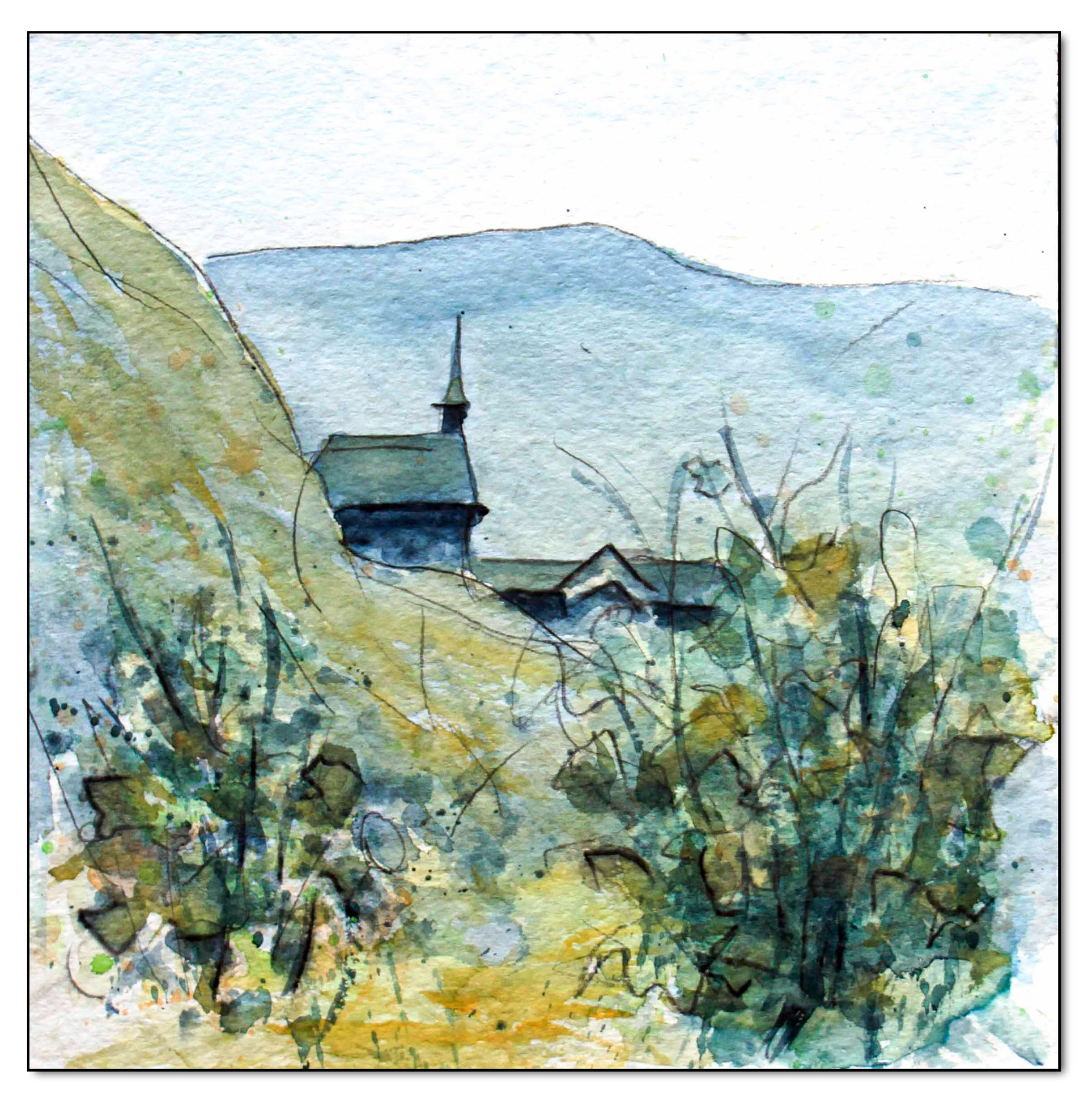 Vor Valvig an der Mosel, Aquarell