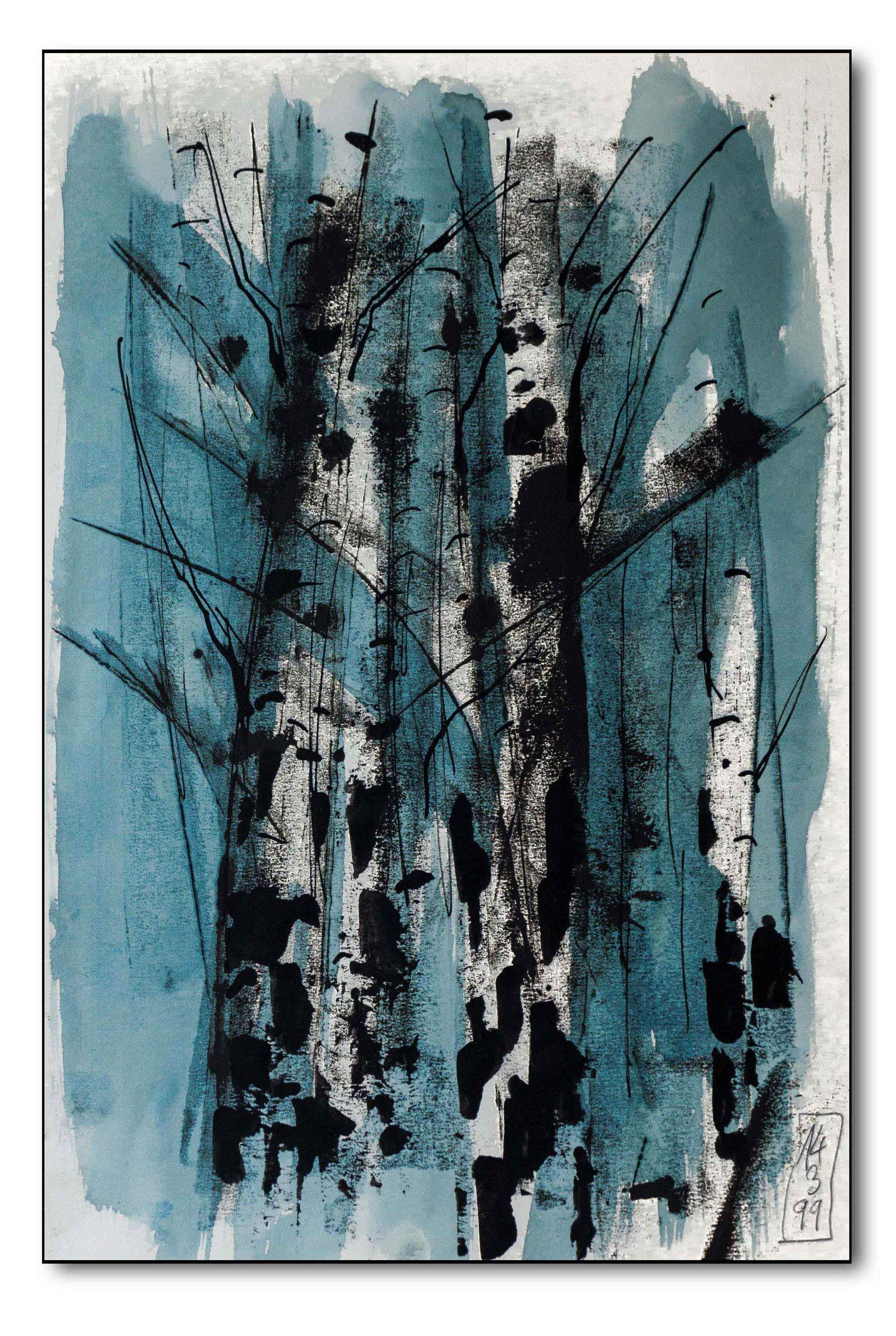 Birken, Schwarze Tusche/Neutaltinte