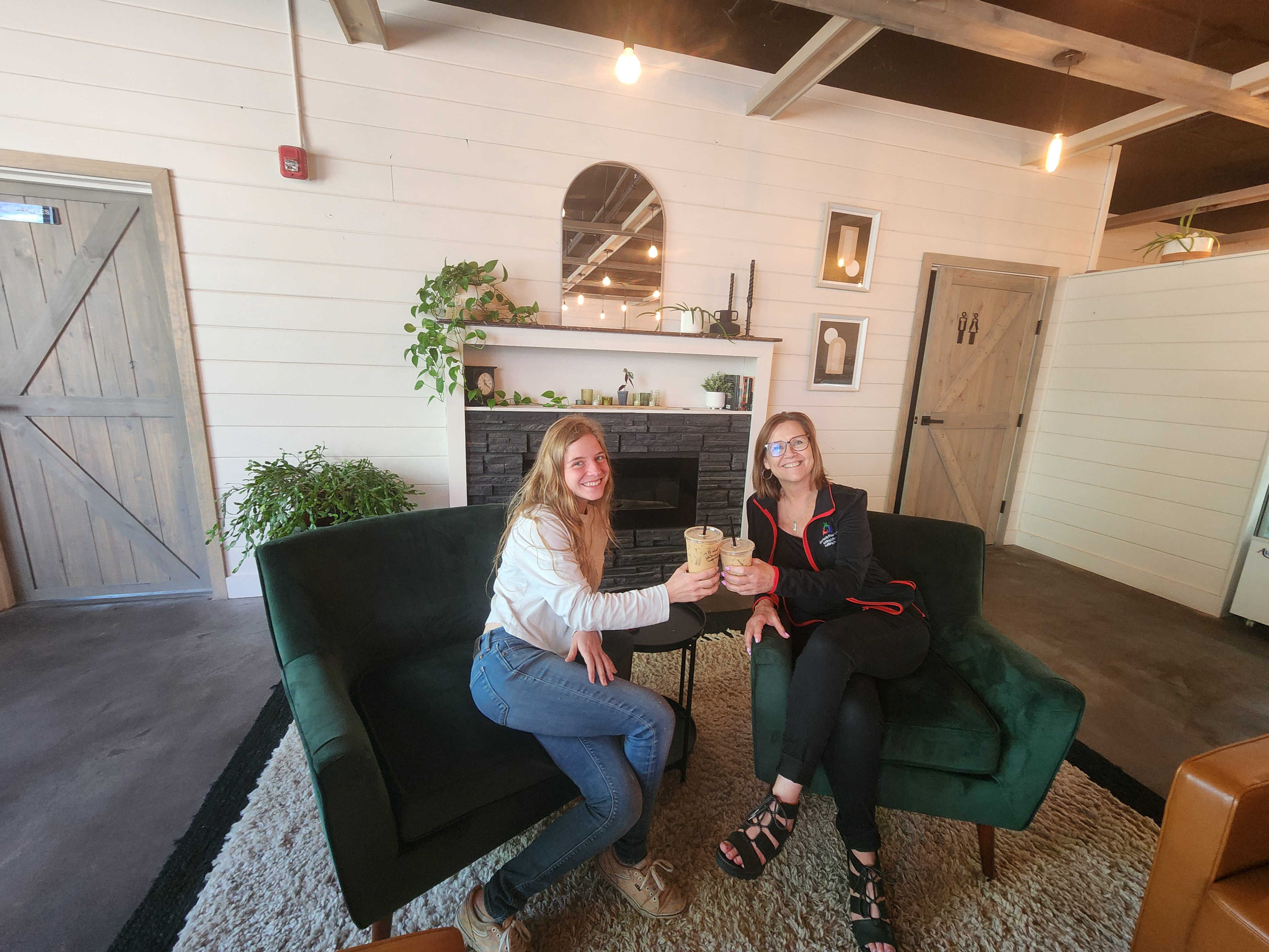 Mrs. Sonya Owen and I drinking some good coffee at Daily Addiction!