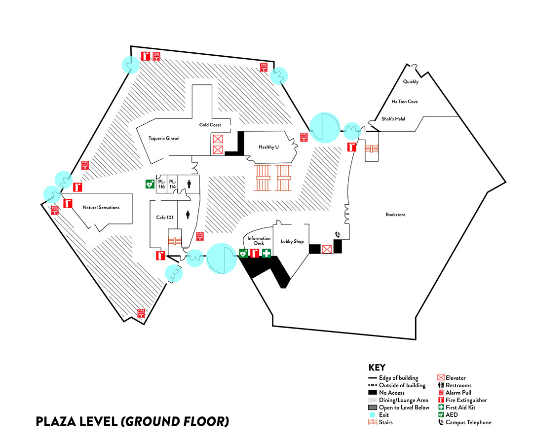 Ground floor map of Cesar Chavez Student Center, where Associated Students is based out of