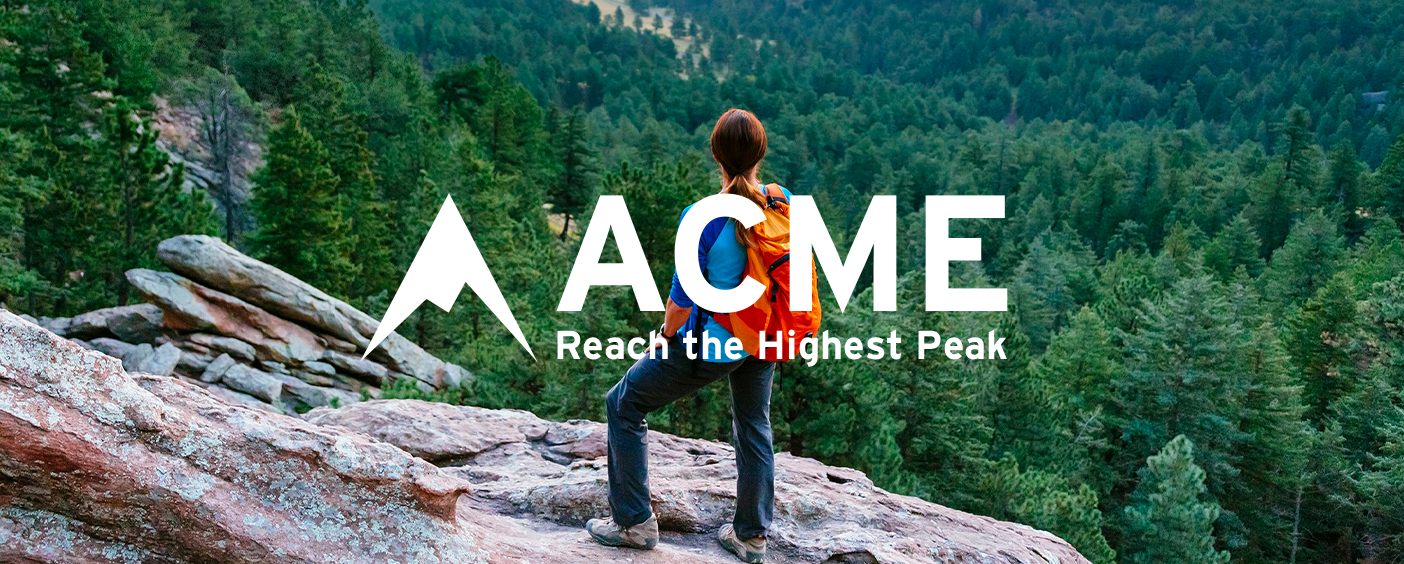 Acme advertisement with horizontal logo