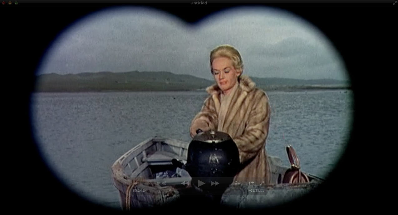 Binocular framing device used in Alfred Hitchcock's The Birds (1963).