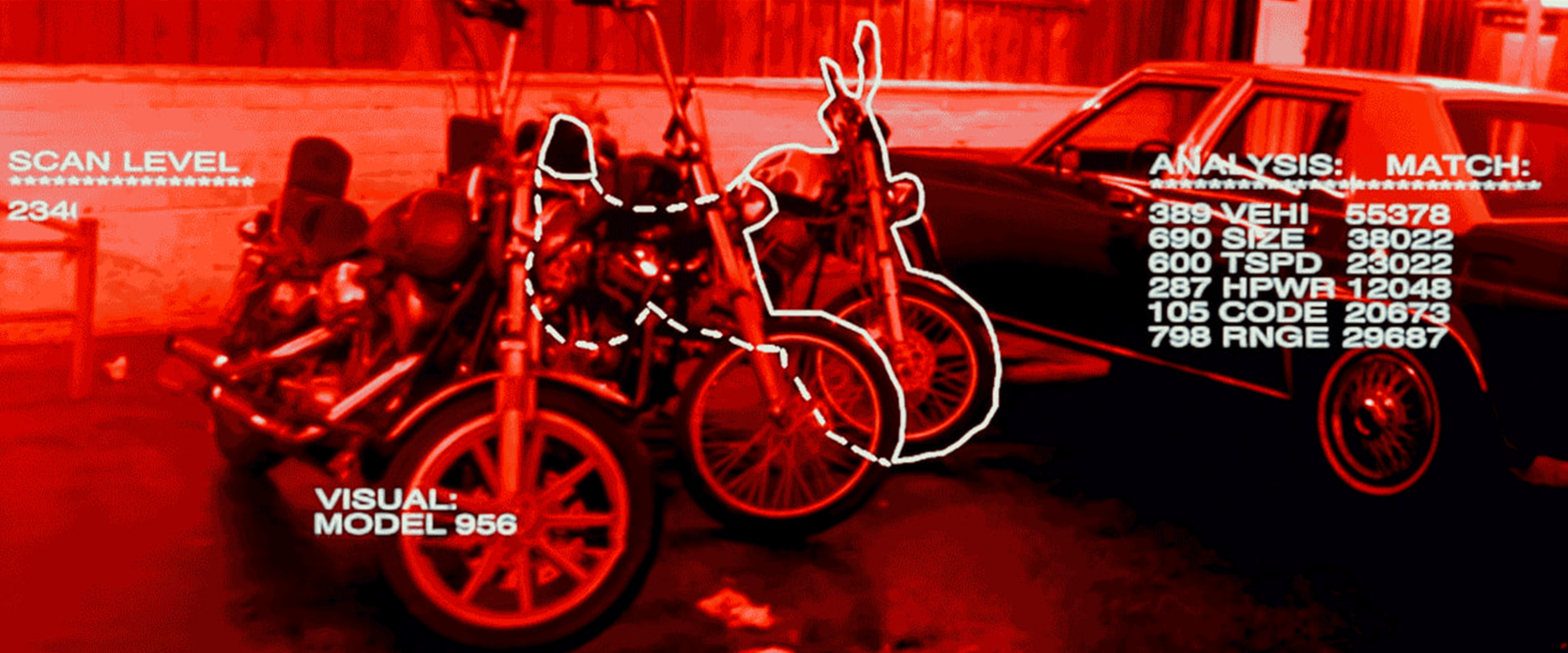 The robotic red viewpoint from The Terminator (1984).