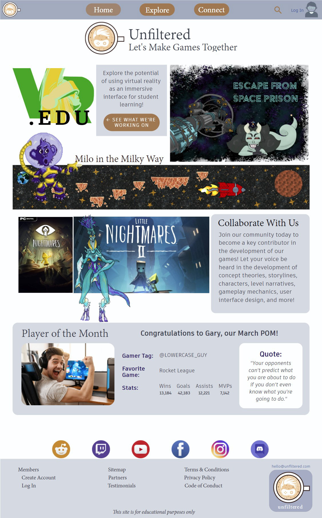 Home Page - Desktop Mockup