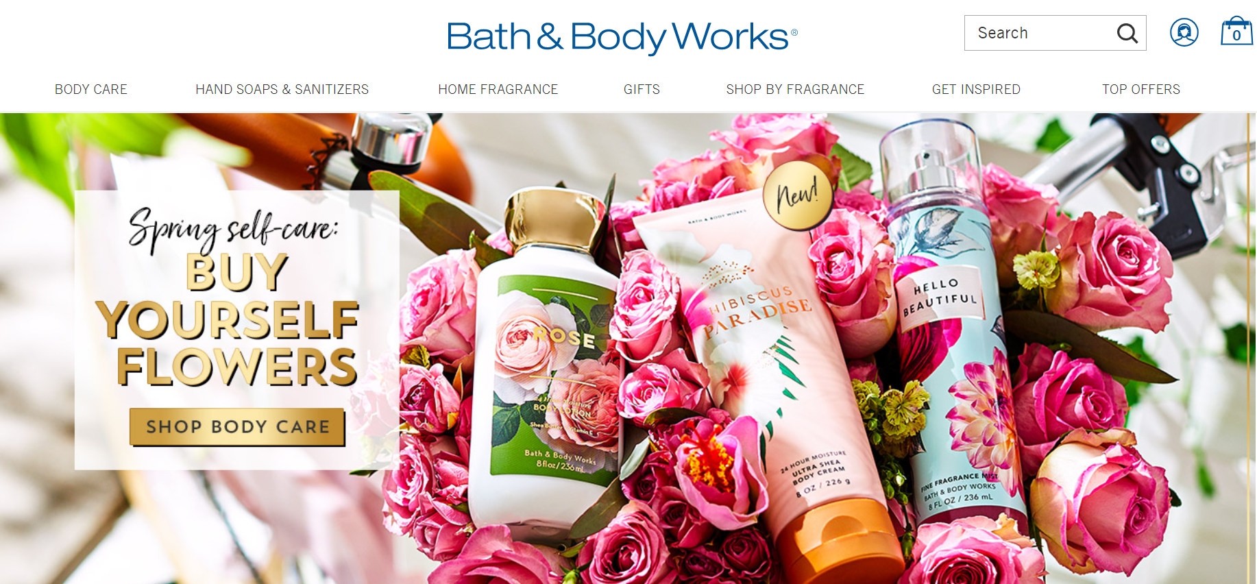 Website for bath & store body works