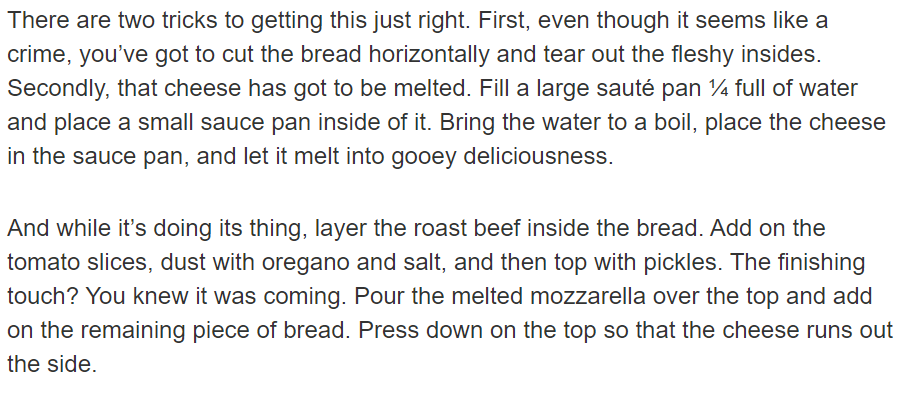Excerpt of blog post about making Brazilian Bauru sandwiches