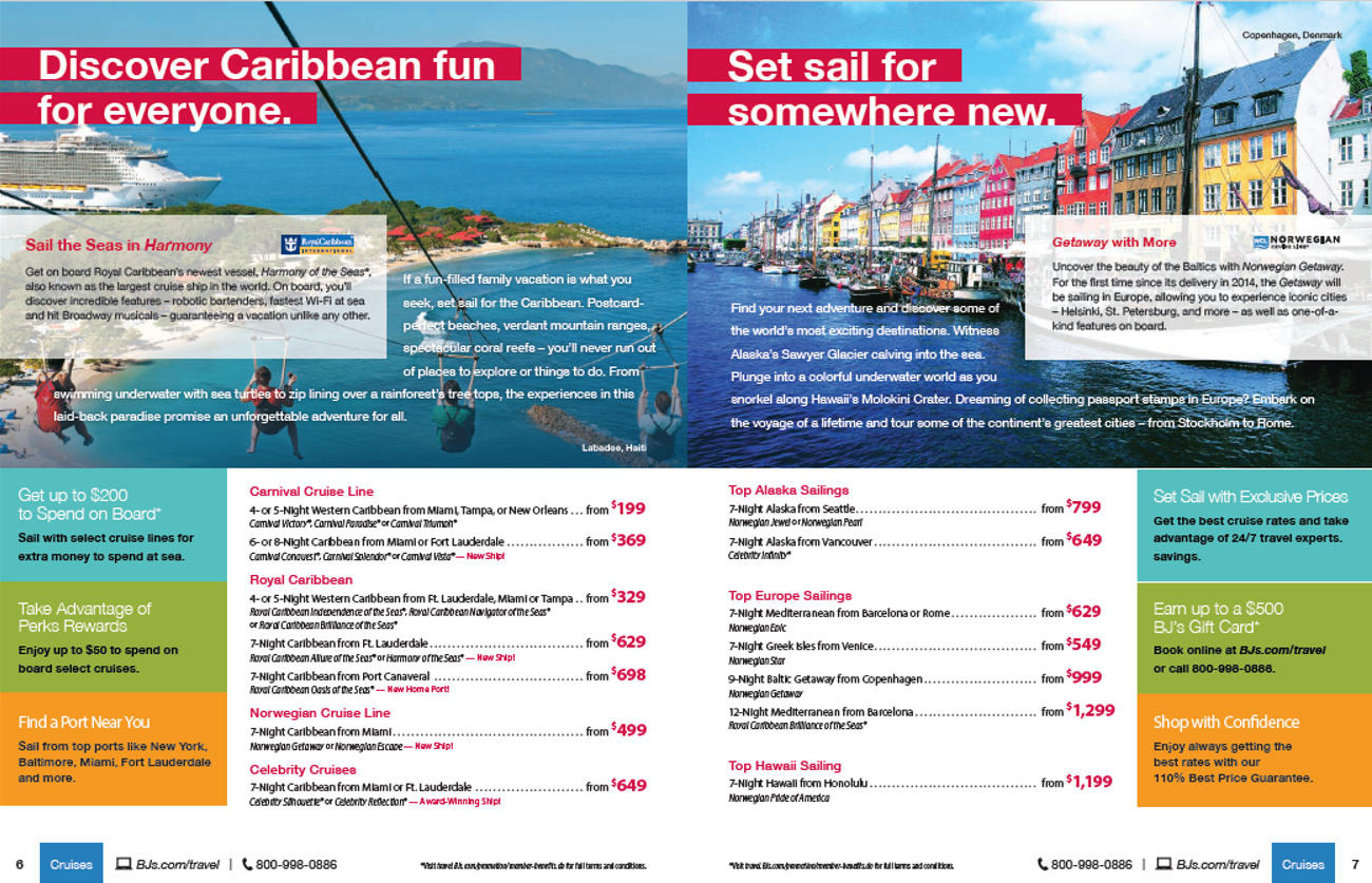 Excerpt of BJ's Travel catalog