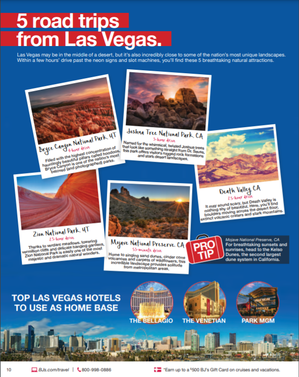 Excerpt of BJ's Travel catalog