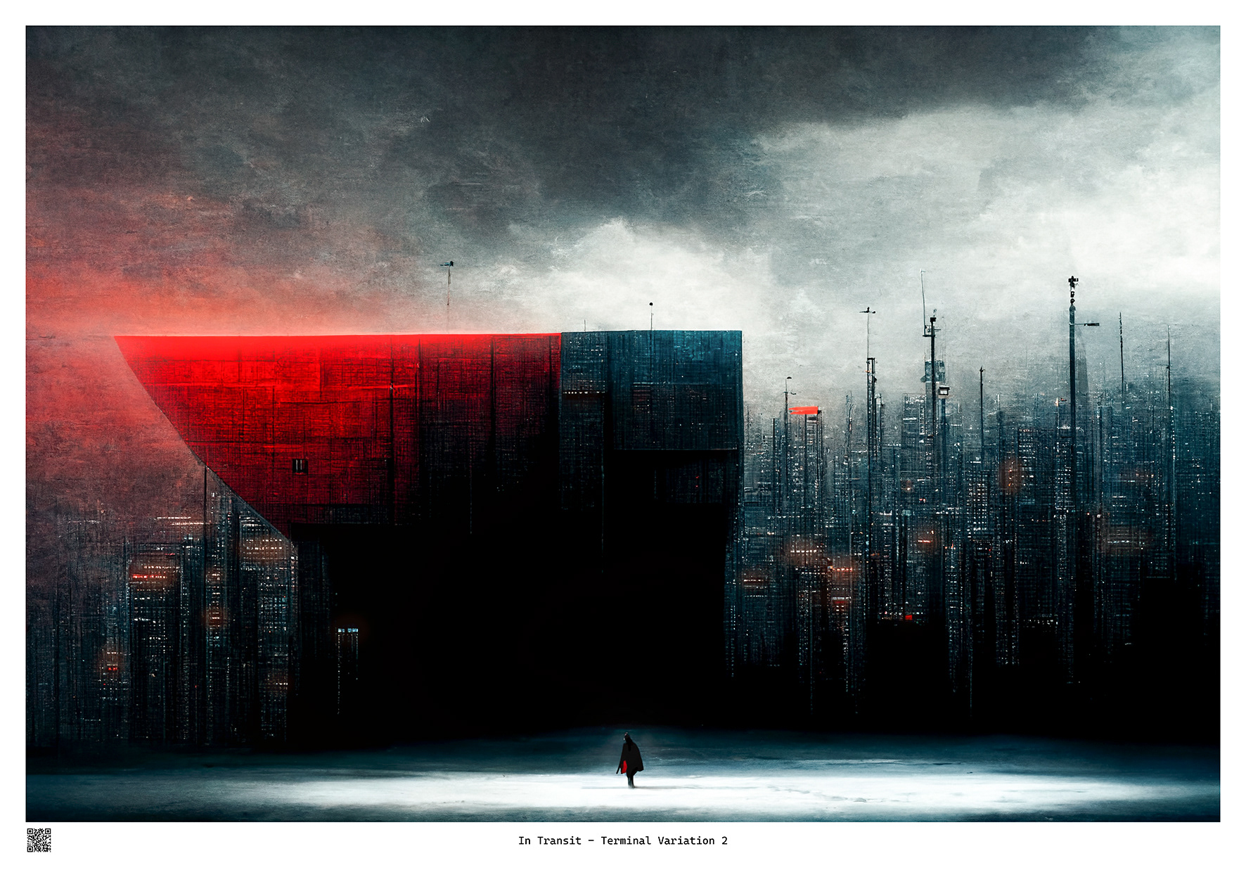 Title: In Transit - Terminal Variation 2. D.G.A. work from the AI&I- series. About the print: D.G.A. prints Limited Edition of only 1 print! Printed on Hahnemühle FineArt Pearl 285gsm. Size 73 x 52 cm. All prints are individually signed and numbered. Price: 5000,- NOK