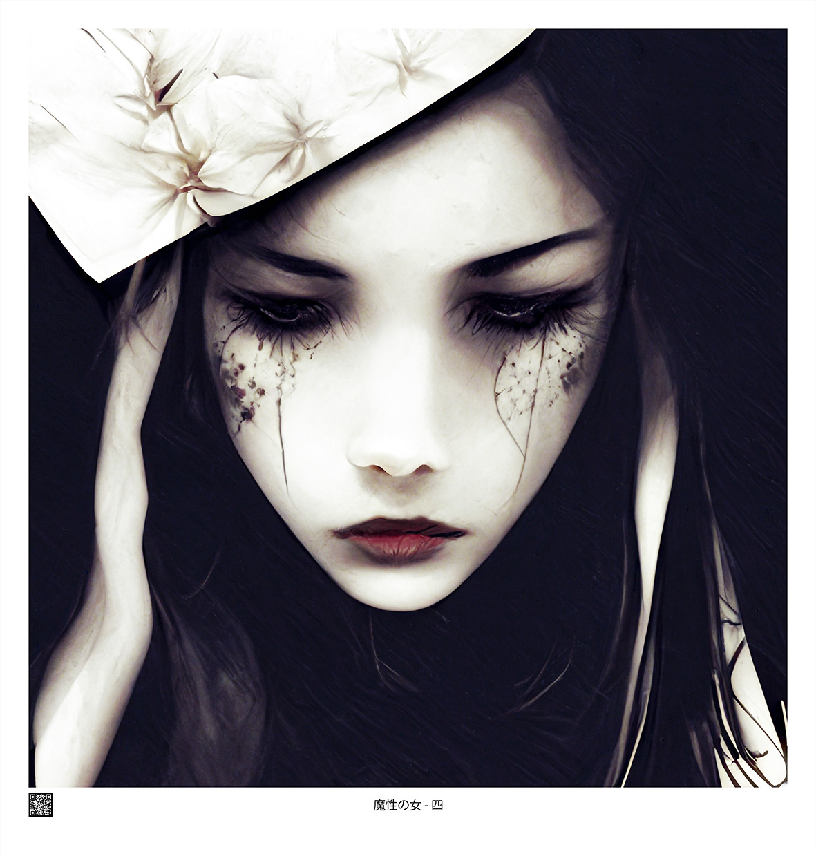 Title: 魔性の女 - 四. D.G.A. work from the AI&I- series. About the print: D.G.A. prints Limited Edition of only 5 prints! Printed on Carson Infinity Rag Photographique 310gsm. Size 43 x 45 cm. All prints are individually signed and numbered. Price: 2500,- NOK