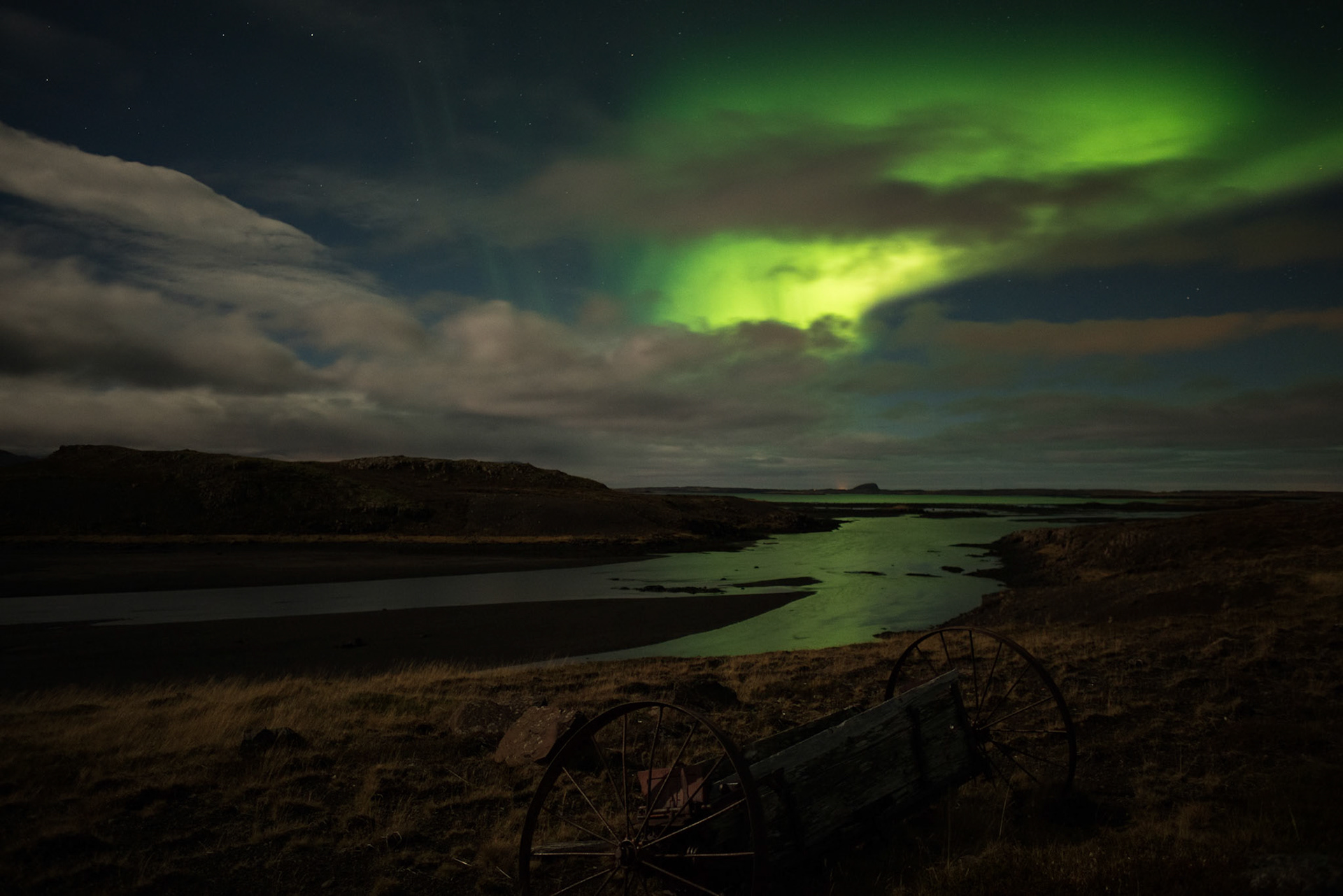 Snæfellsnes -After one year of waiting I finally found the right moment. Northern lights shining above this long abandoned tool.