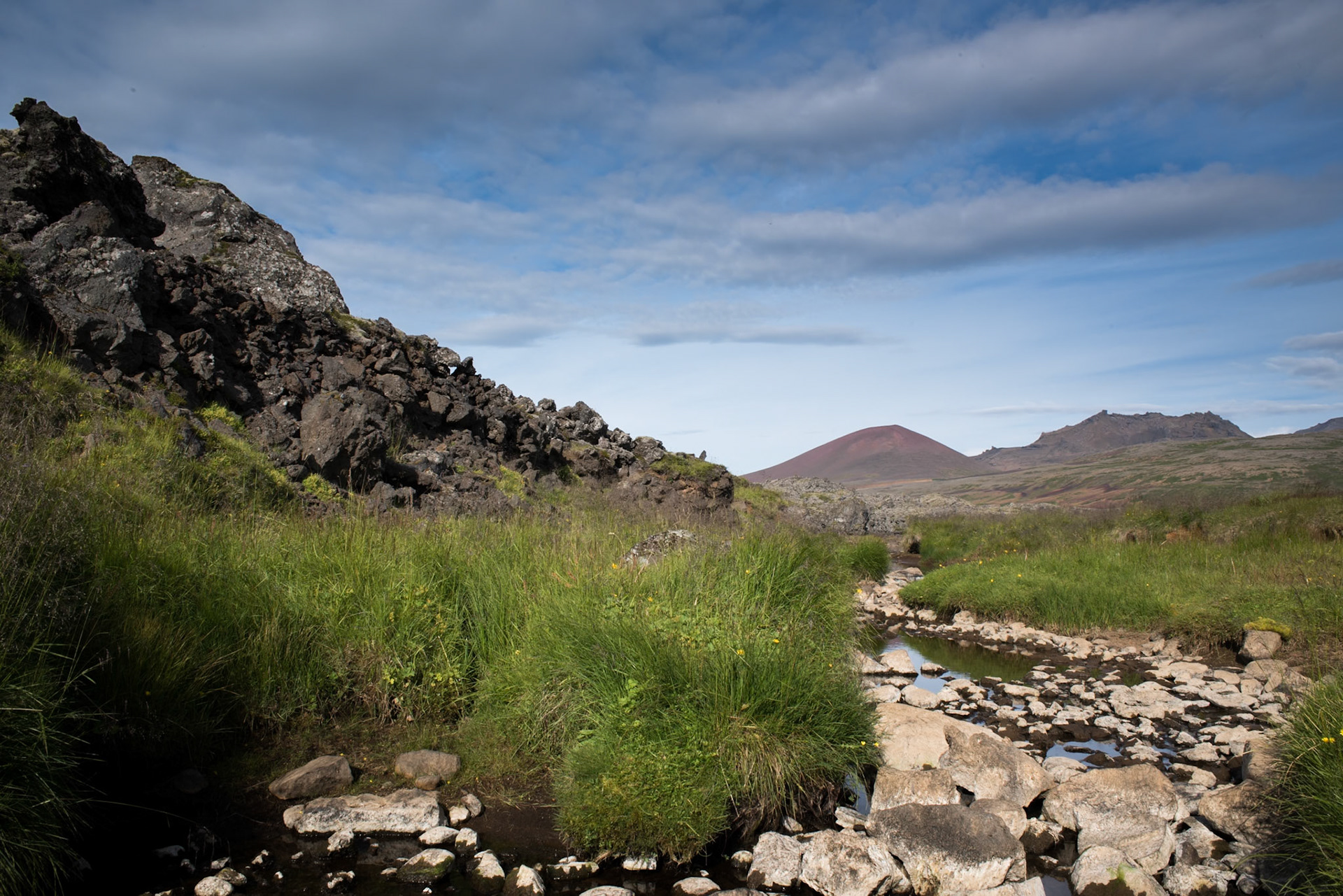 Snæfellsnes -An almost dried up brook after a dry and sunny summer.