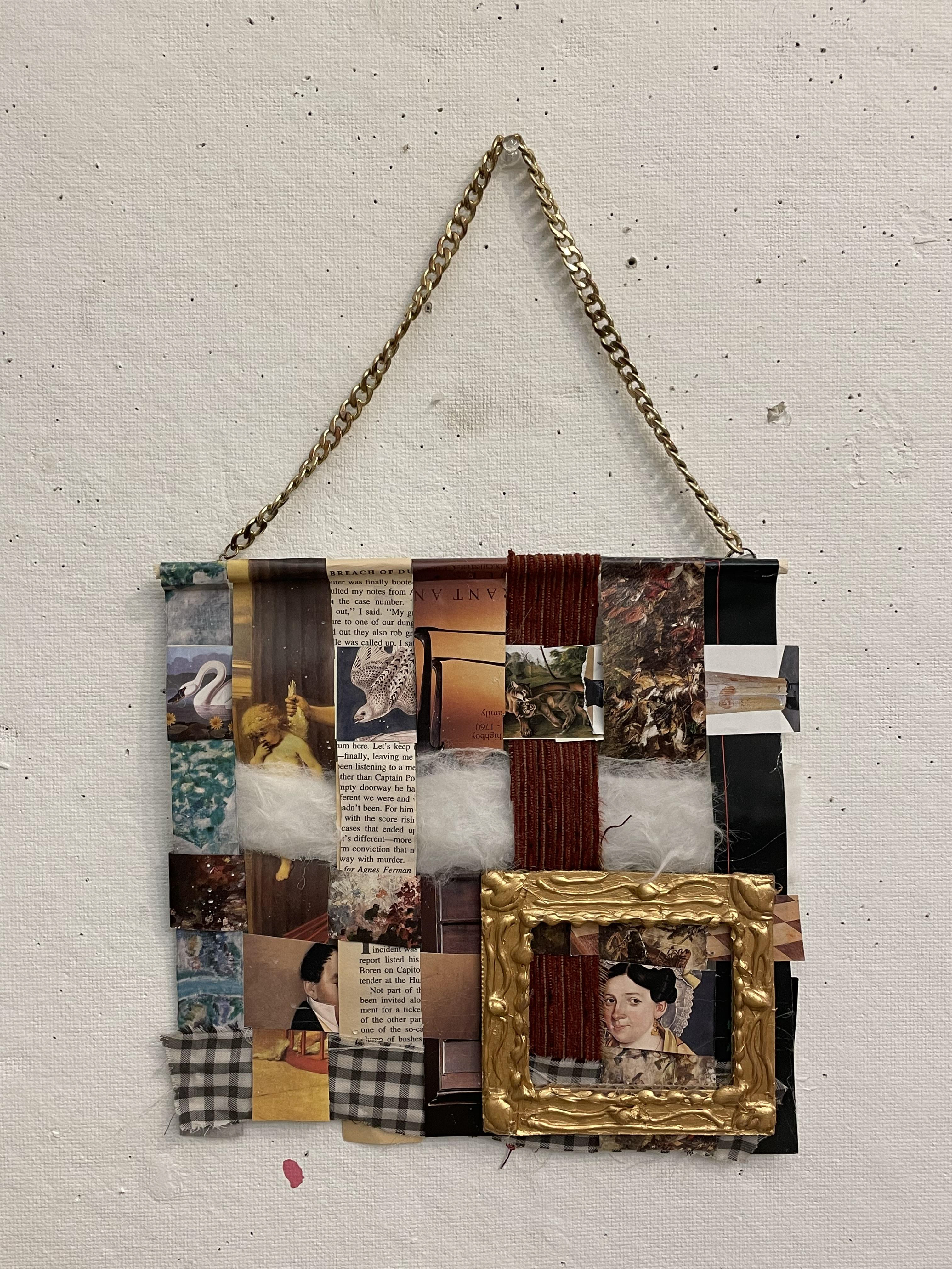 collage and fabric woven tapestry