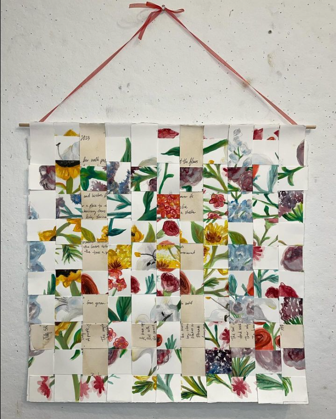watercolor paper woven tapestry