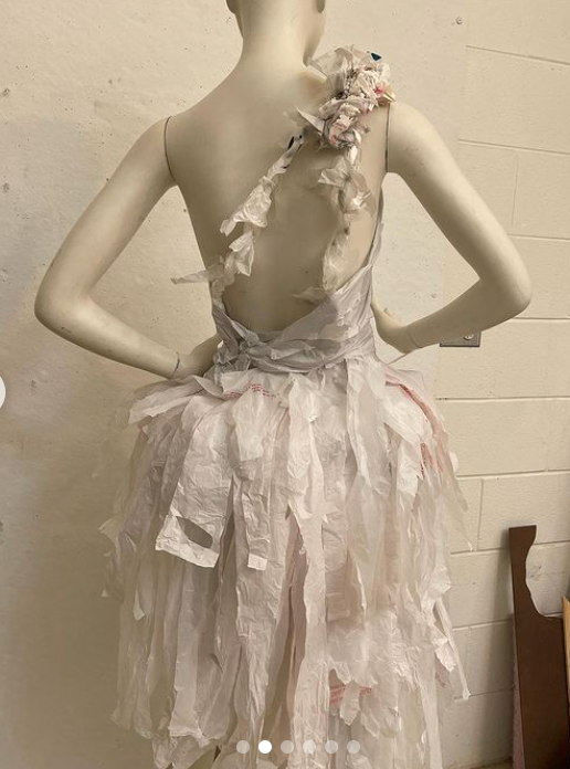 dress made of plastic bags