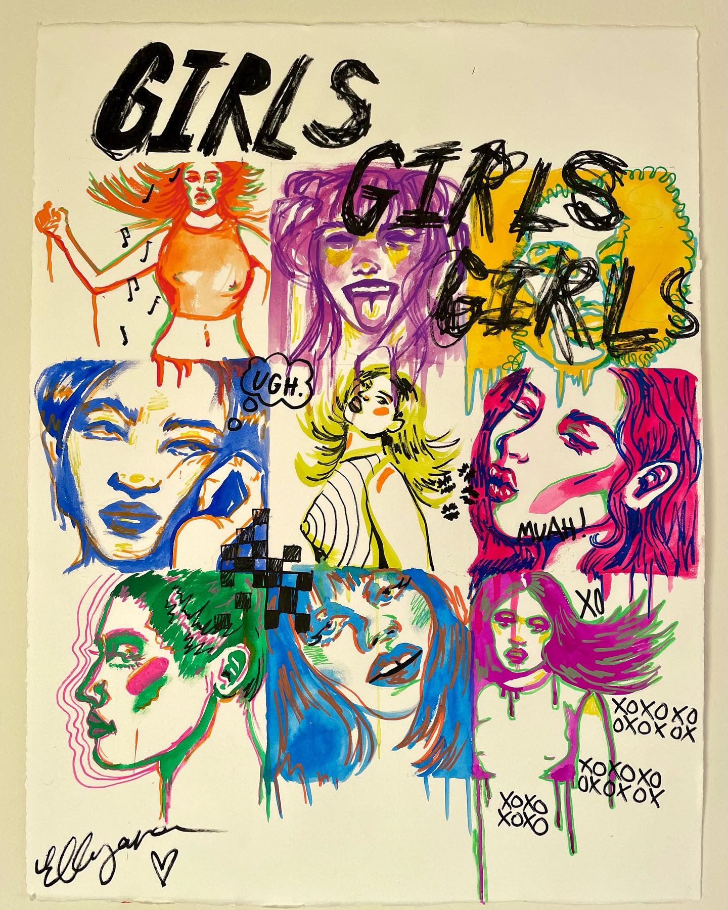 handmade poster with markers
