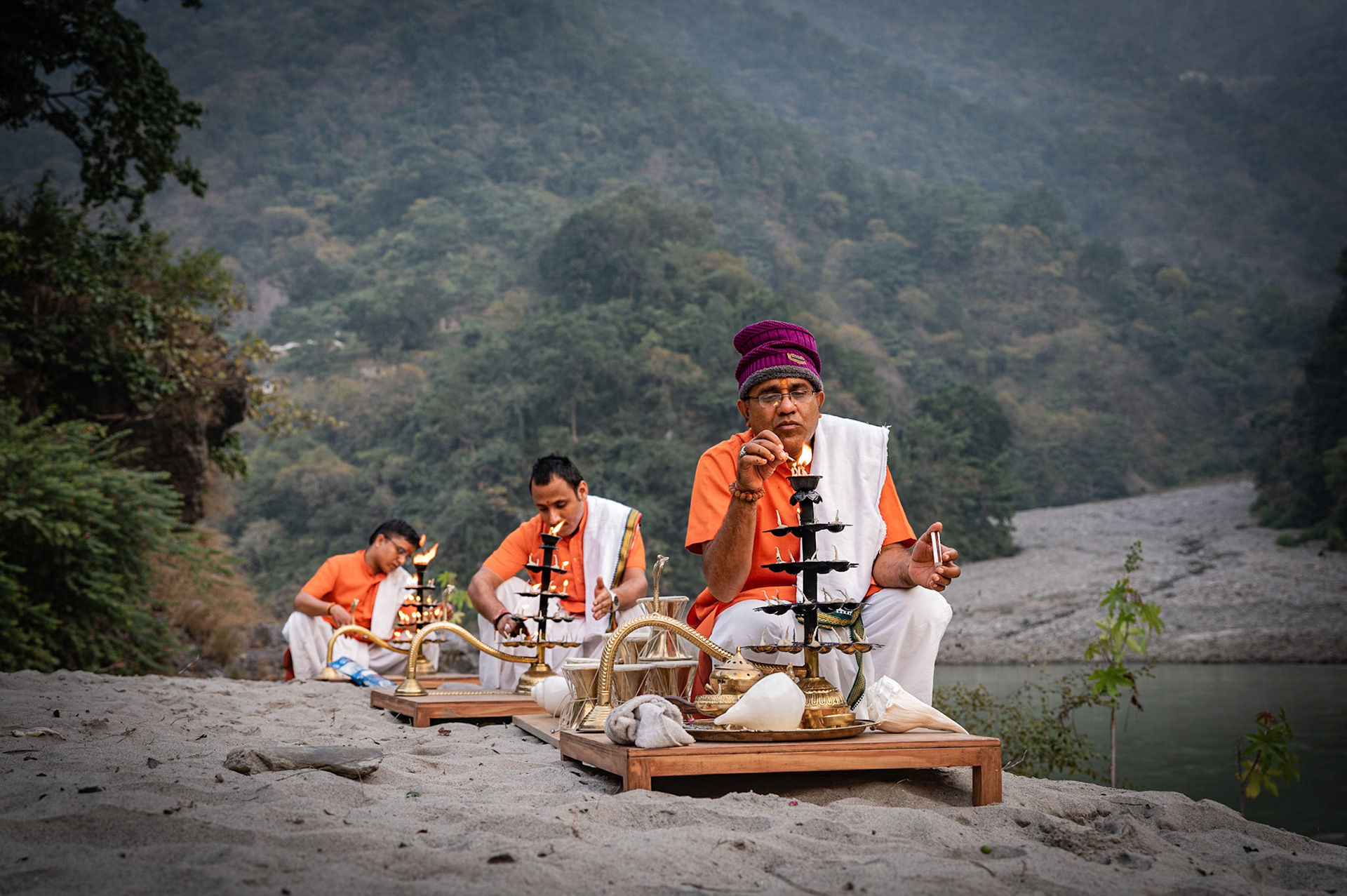 Zeremonie am Ganges