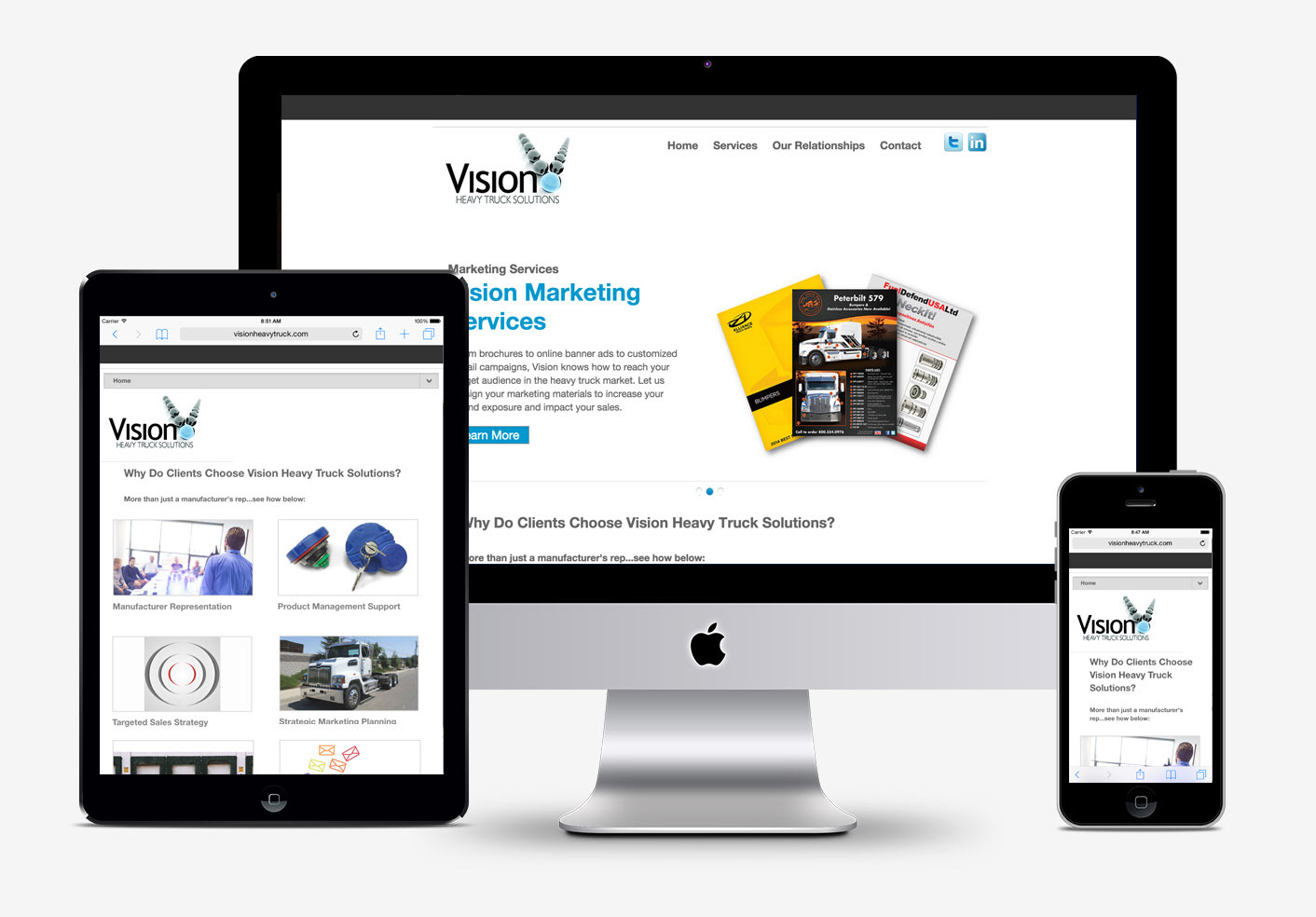 Vision Trucking Supply Website Design