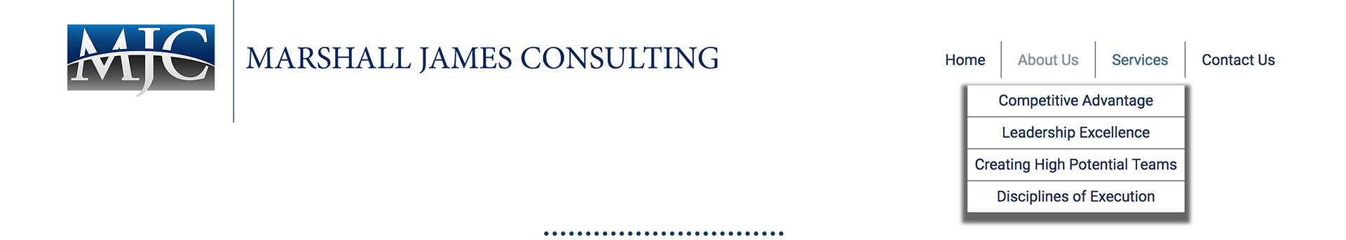 Marshall James Consulting Drop Down Menu Design