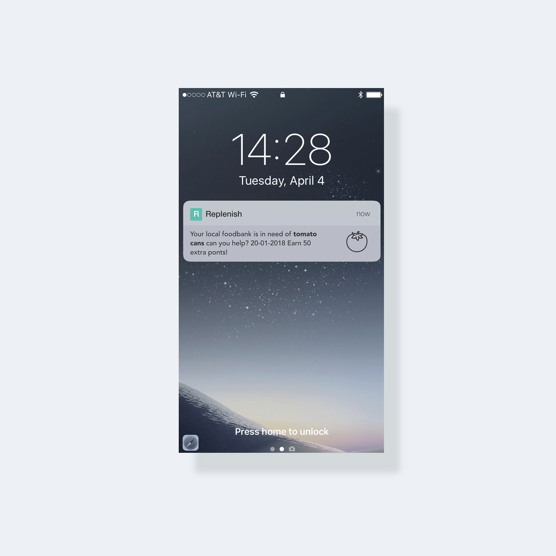 Notifications are sent by tracking your location. When you arrive in a supermarket a notification is sent to say what the urgent requests are