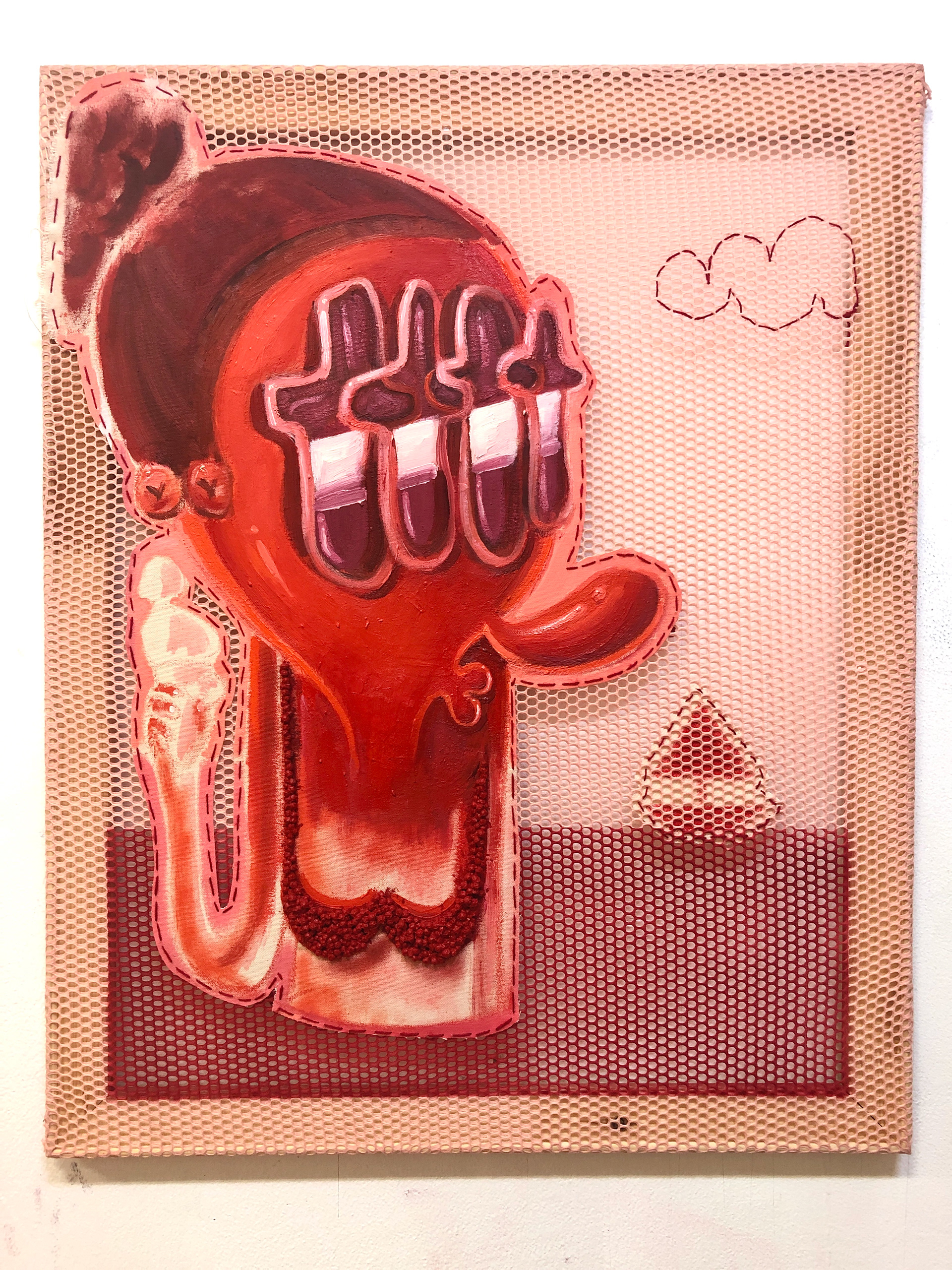 "Eis im Meer" 60 x 75 cm Oil on canvas and mesh