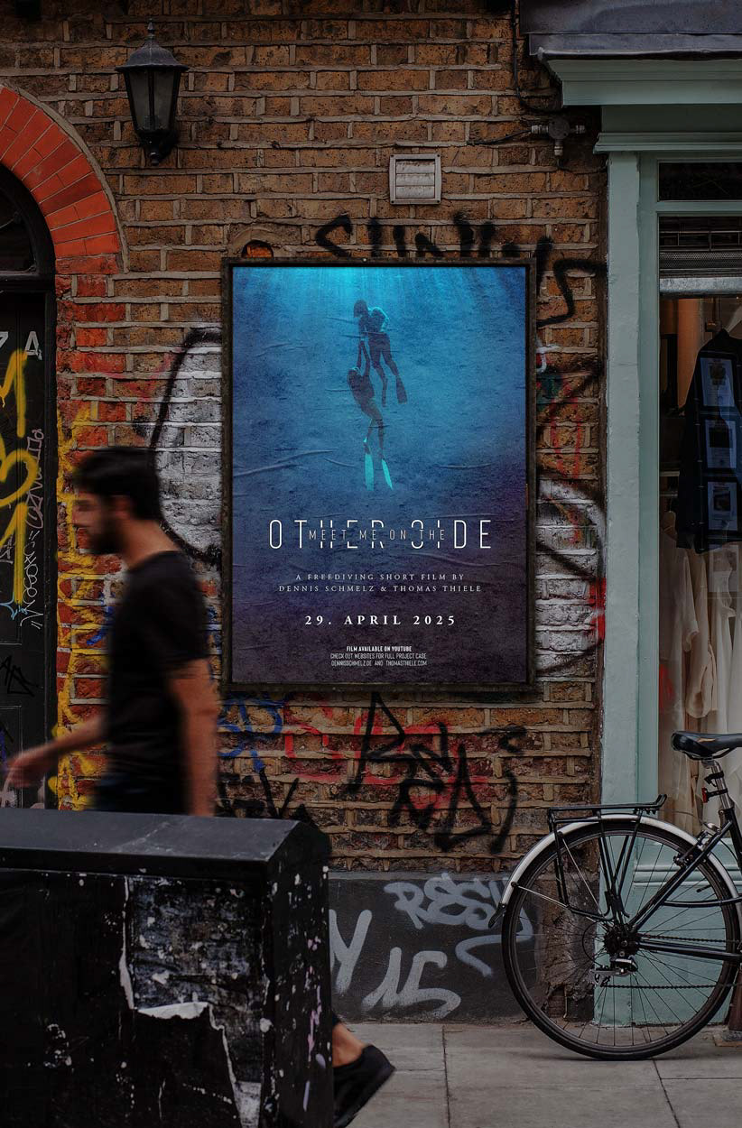 Meet me on the other side film poster on a wall