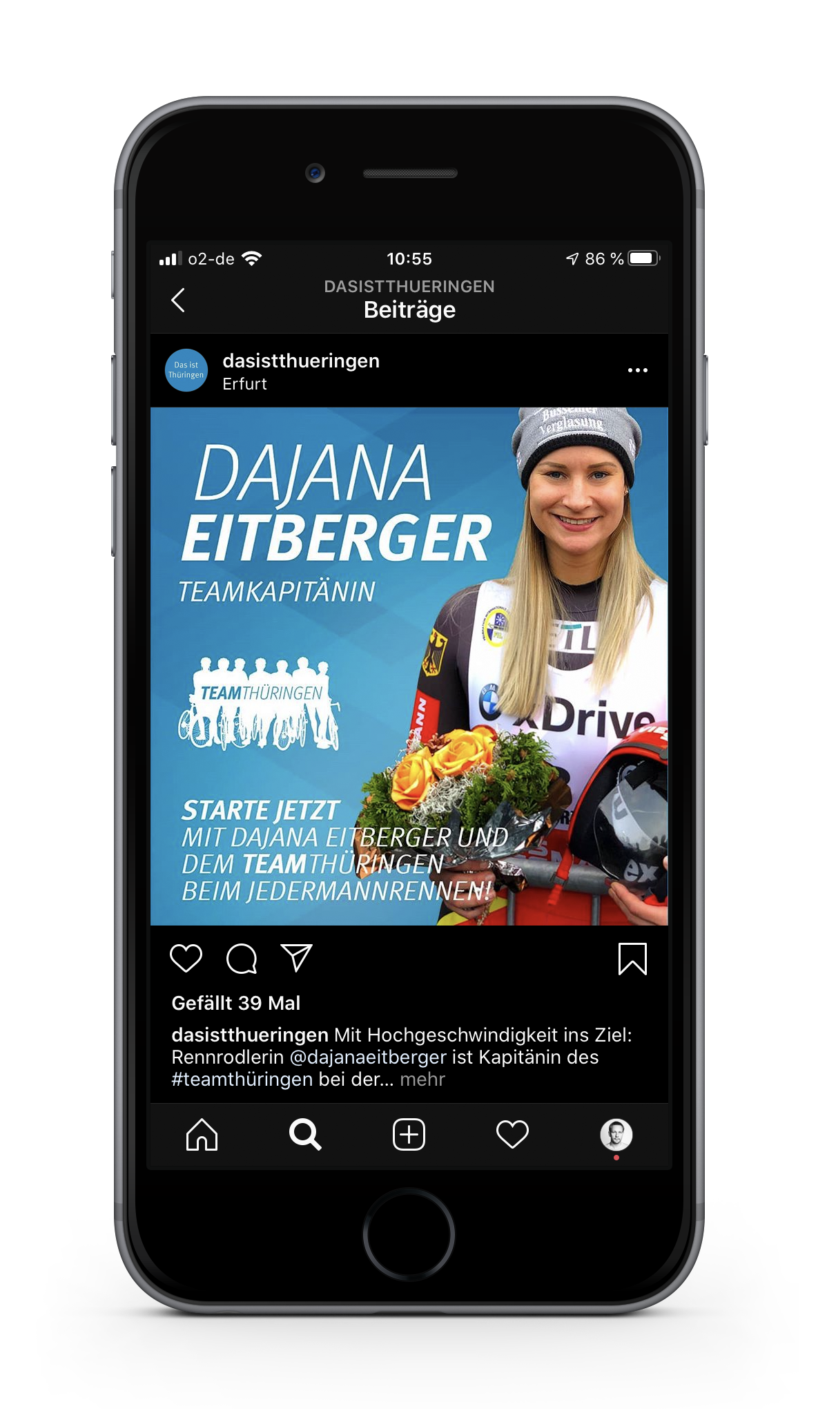Team captain Dajana Eitberger, Olympic gold medalist