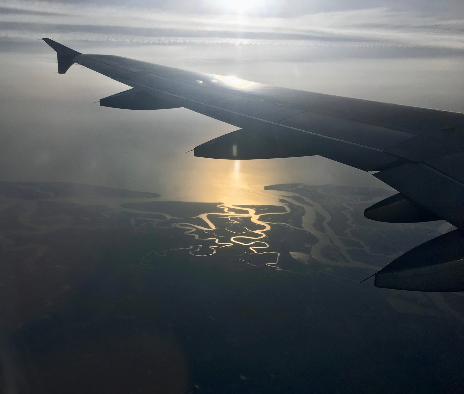 Sunrise over a delta near Savannah