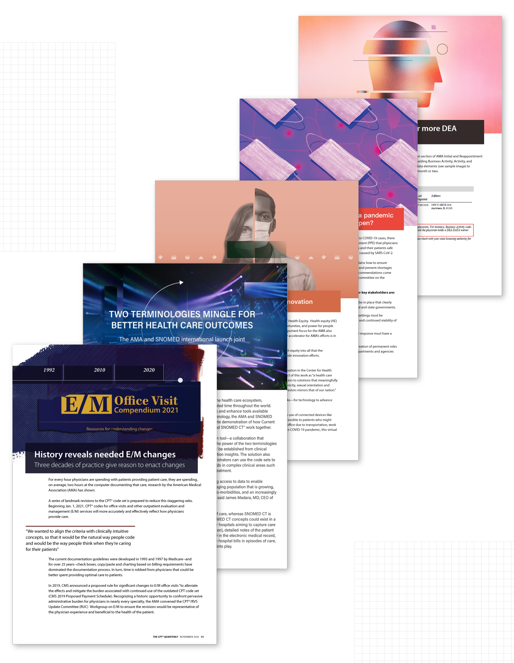 Selected quarterly magazine pages