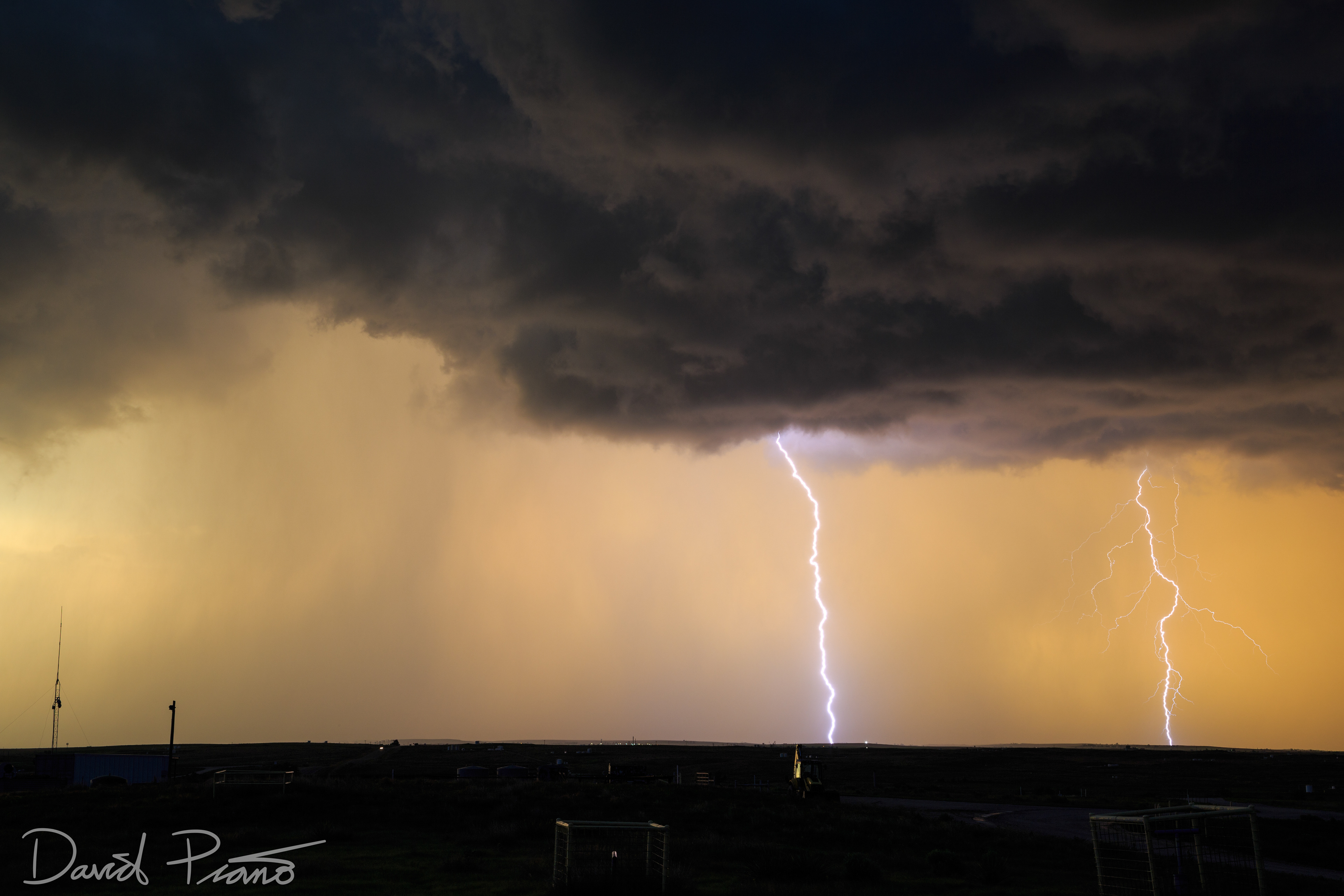 Sunset lightning strikes near Canadian, TX - 05/27/2015