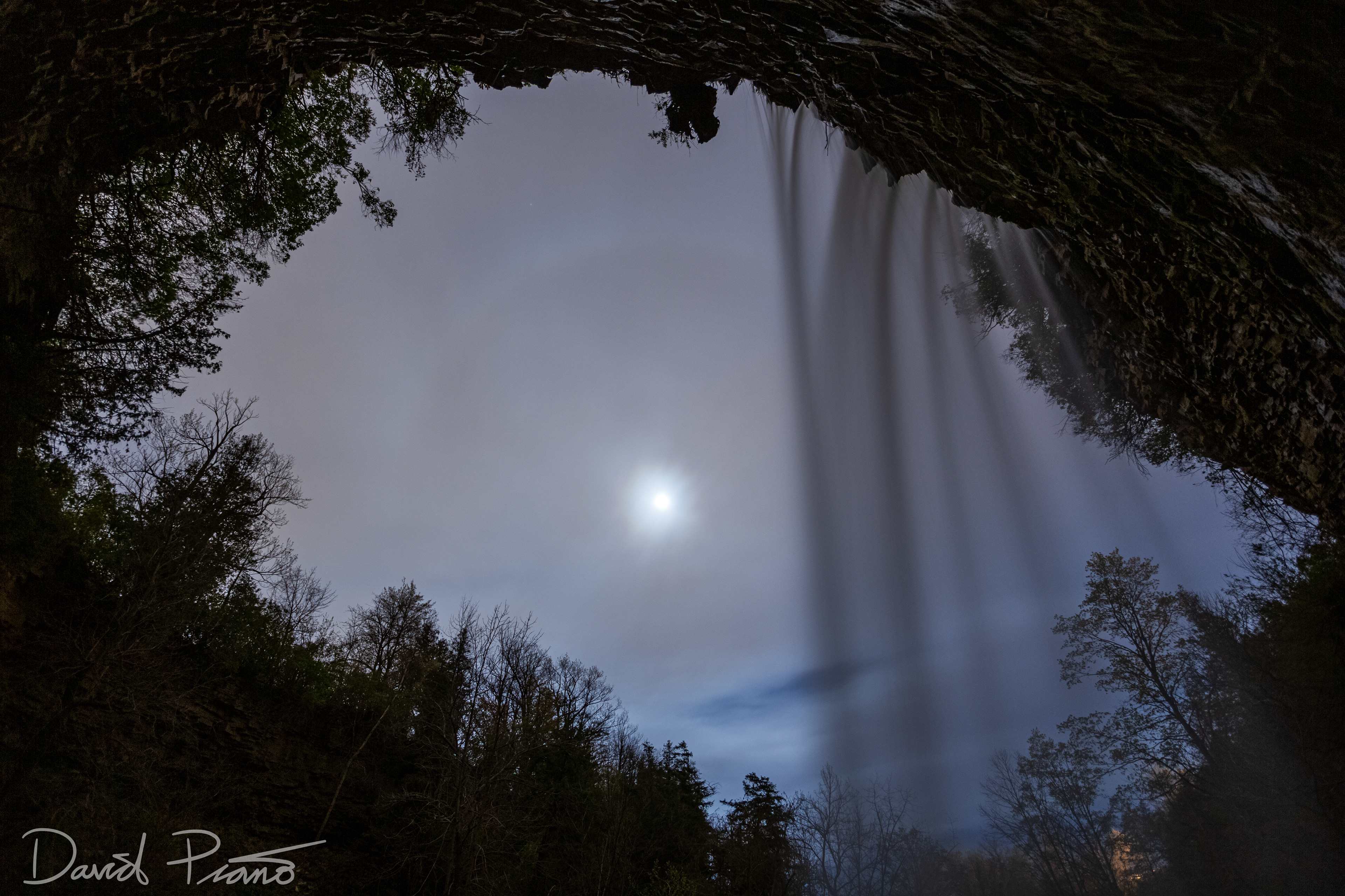 Borer's Falls under the moon - Dundas, ON - May 2017
