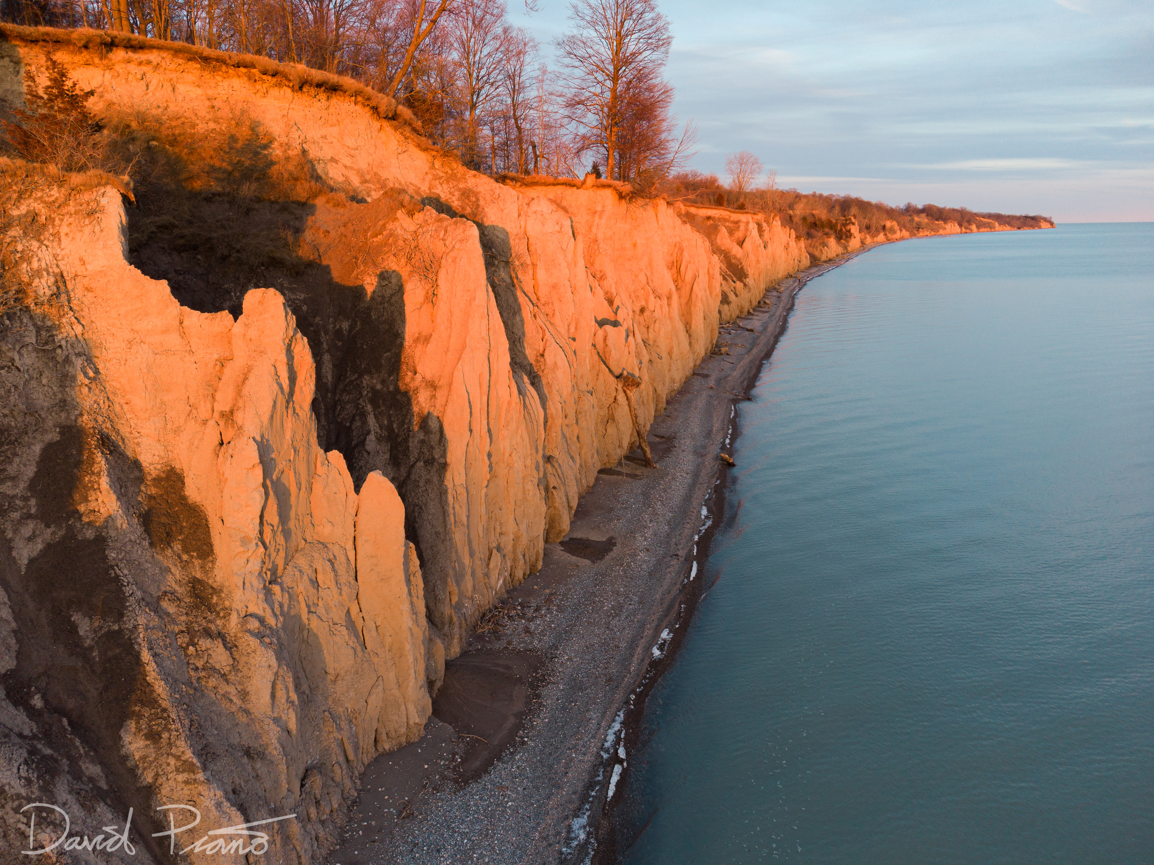 Lake Erie sand cliffs along the coastline of Elgin County, ON