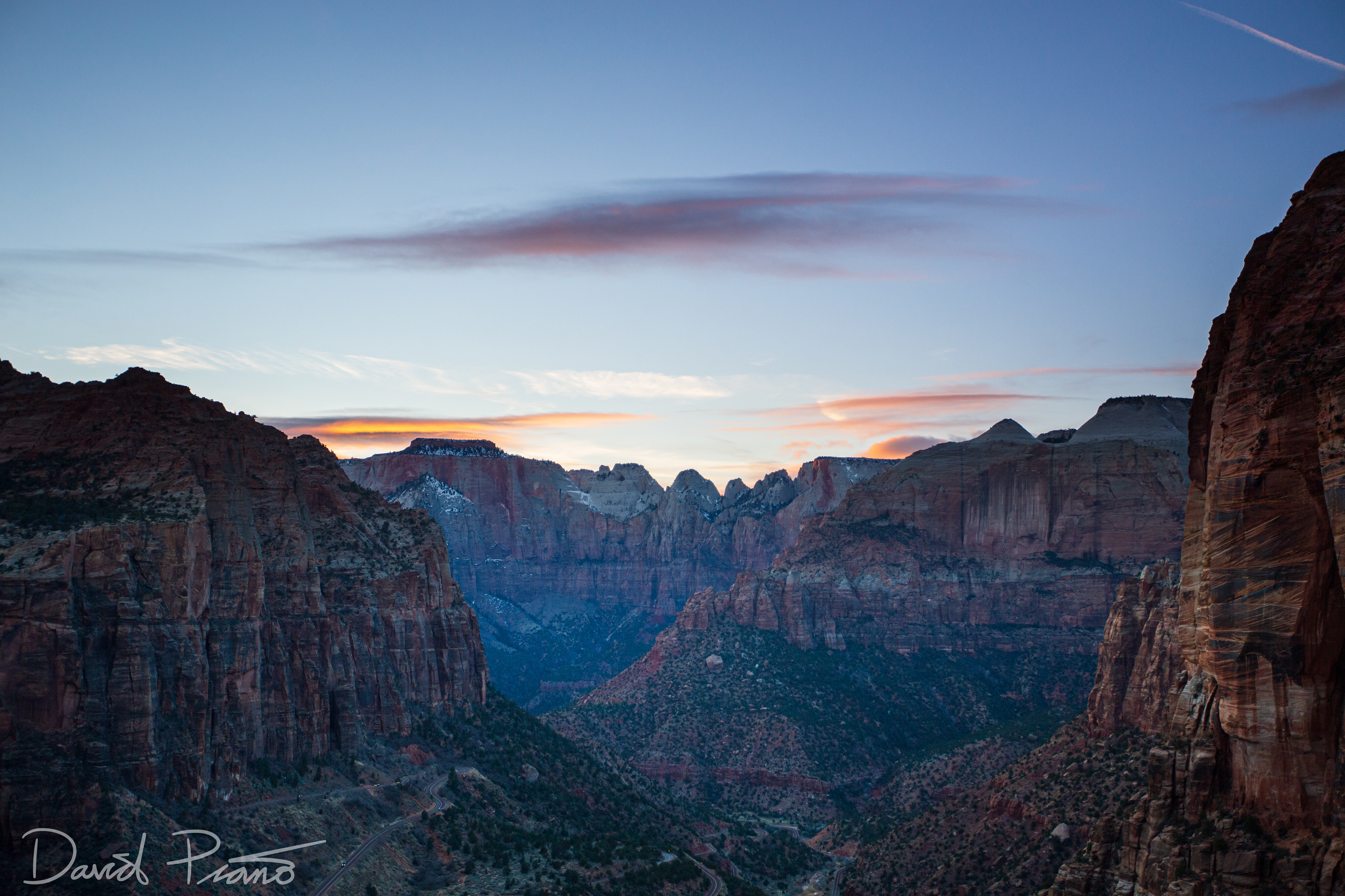 Sunset from Zion Canyon Overlook - Feb. 2020