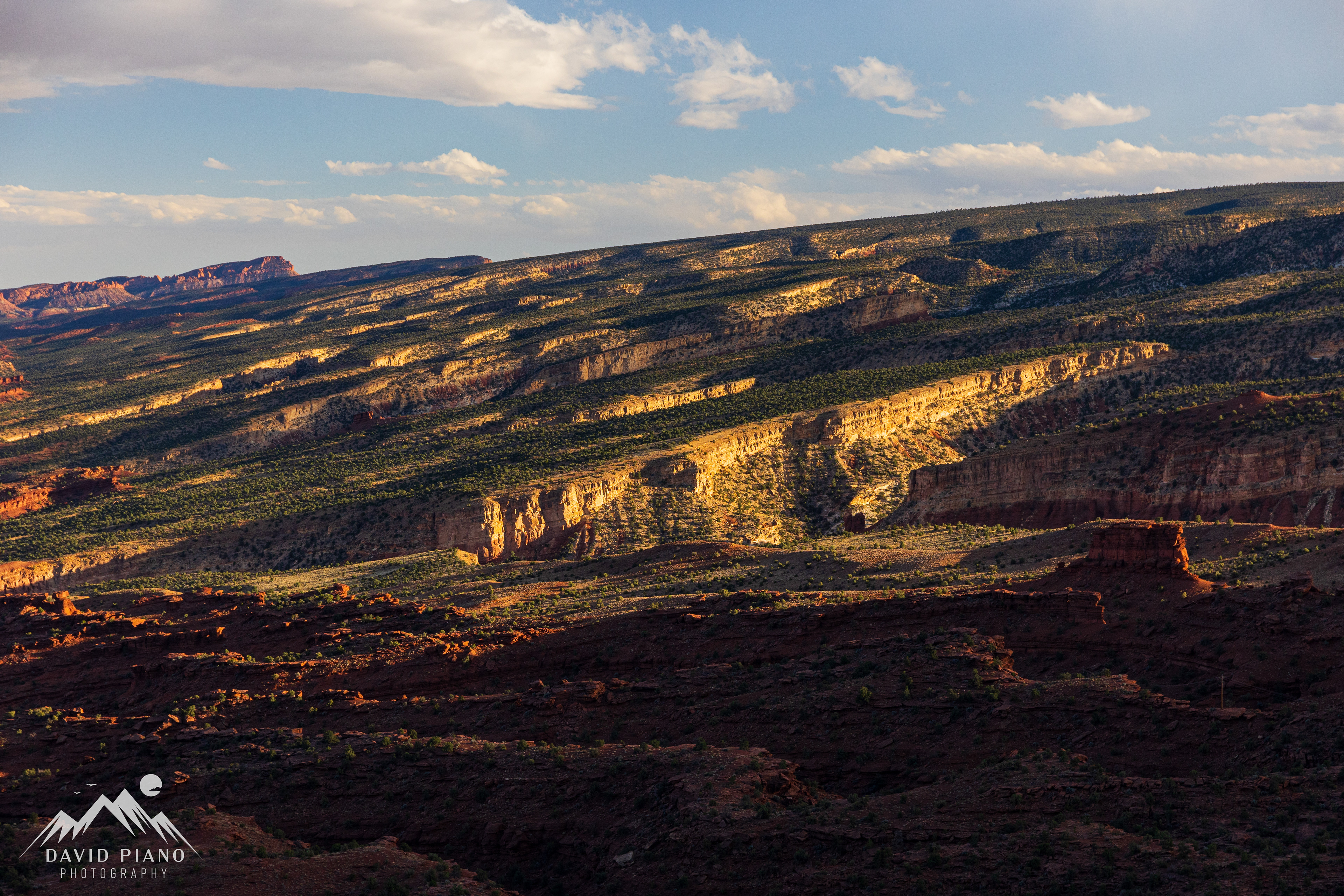 The incline in Earth's crust associated with the Waterpocket Fold is clearly seen from this overlook on the Chimney Rock Trail