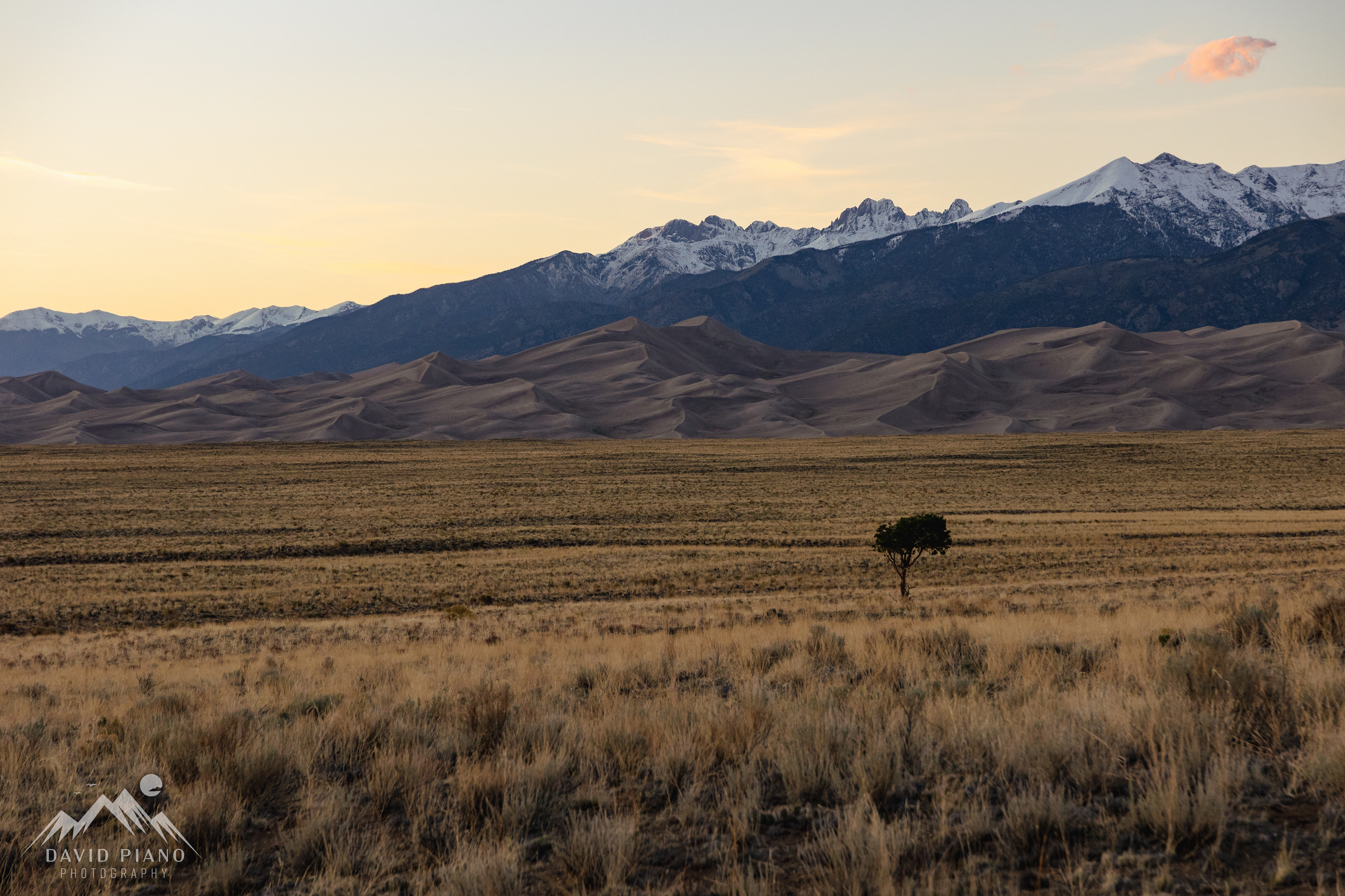 Great Sand Dunes just after sunset. Check out the huge difference in lighting!