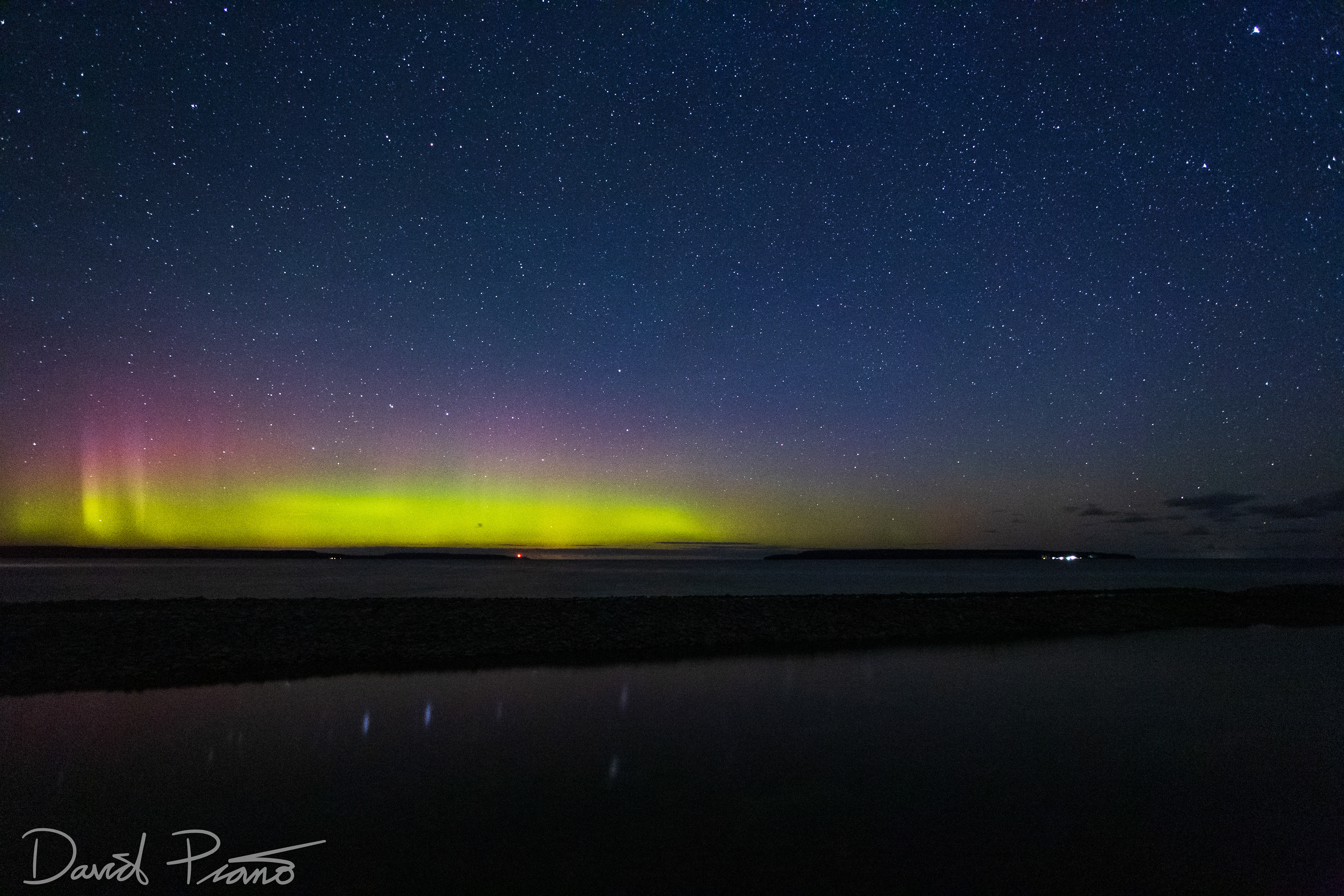 Northern Lights on the Horizon - Big Bay, ON - 08/31/2019
