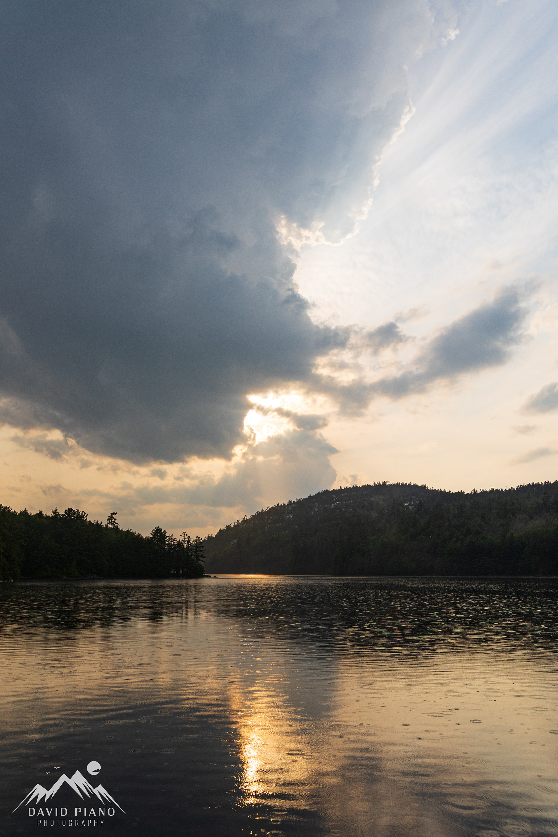 Rain shower on OSA Lake - Aug. 2023