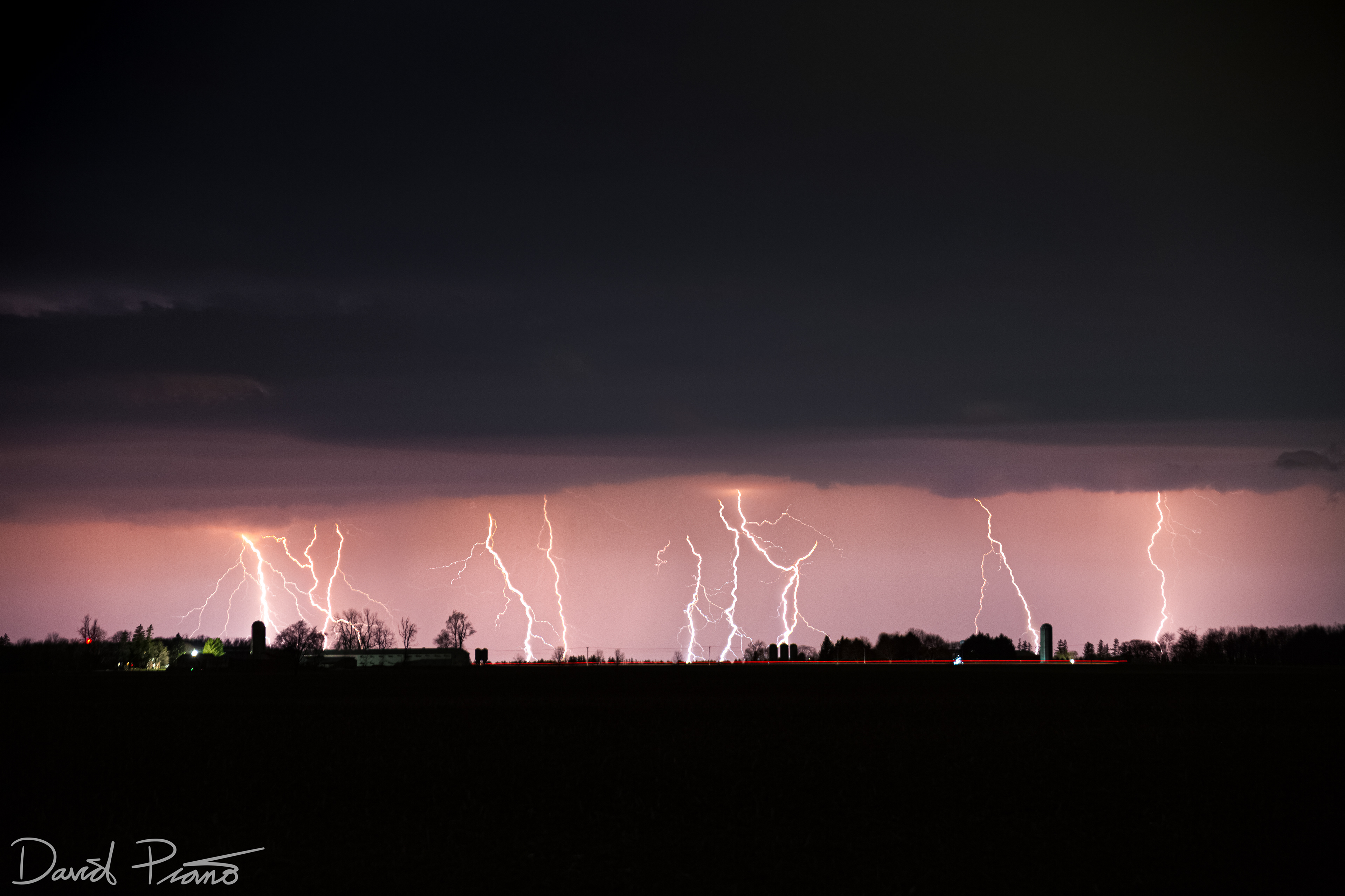 An early season storm unleashed a barrage of CG lightning in Oxford County