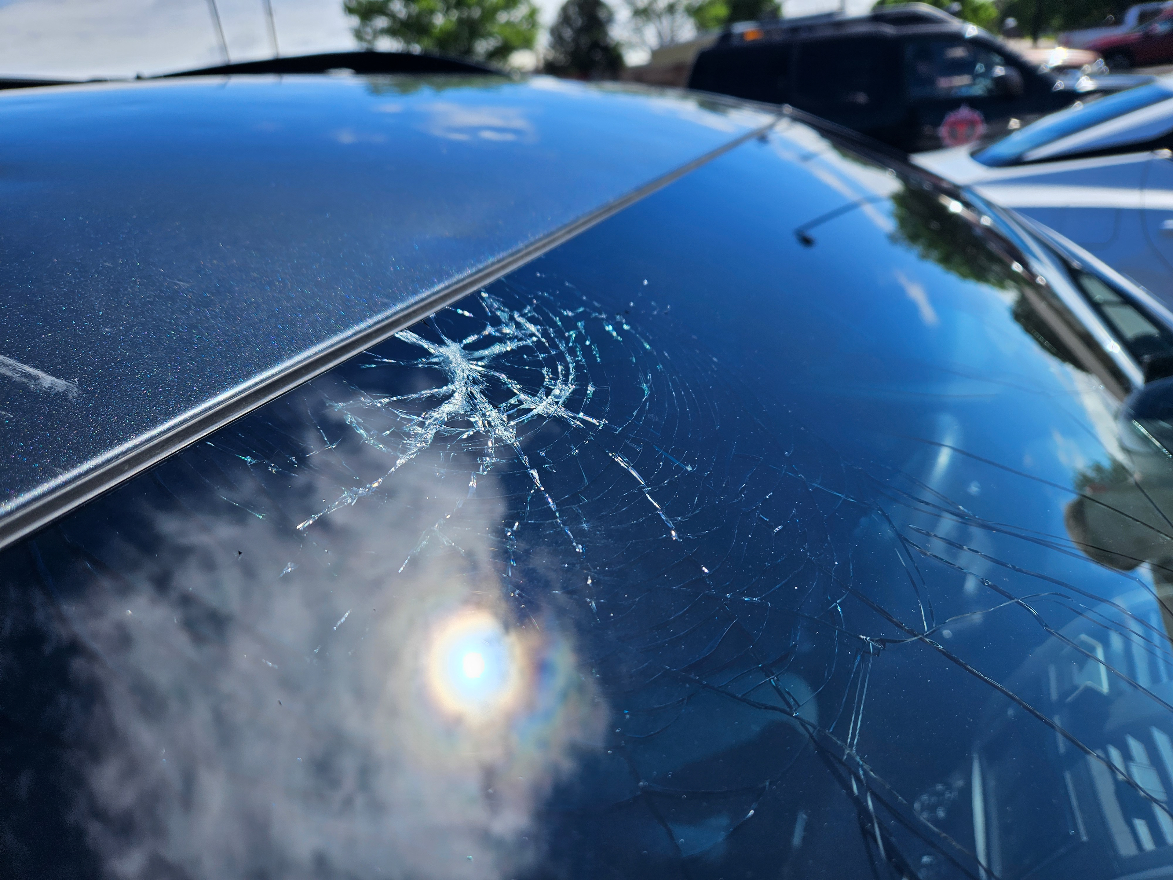 Hail damage from May 20th nocturnal supercell in eastern CO