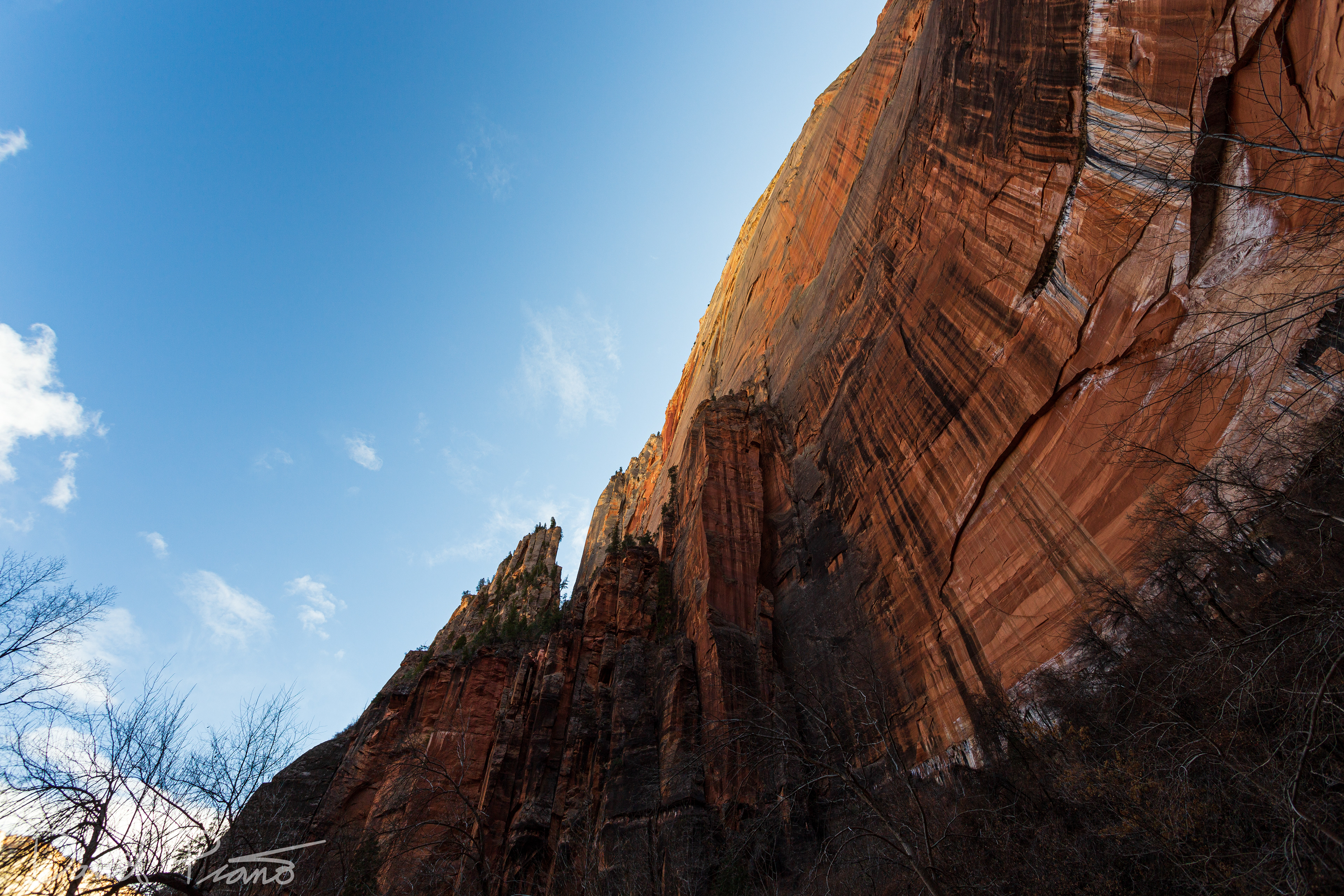 Sheer walls of Zion Canyon - Feb. 2020