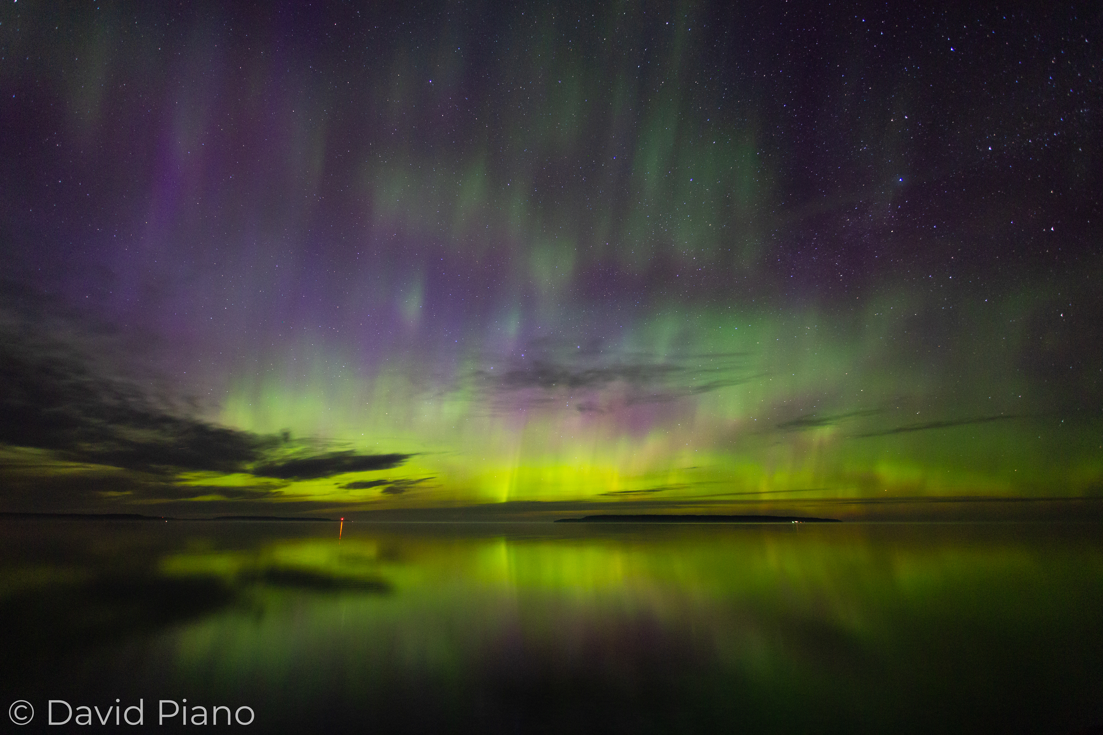 Northern Lights Shimmering Over Big Bay, ON - 05/27/2017