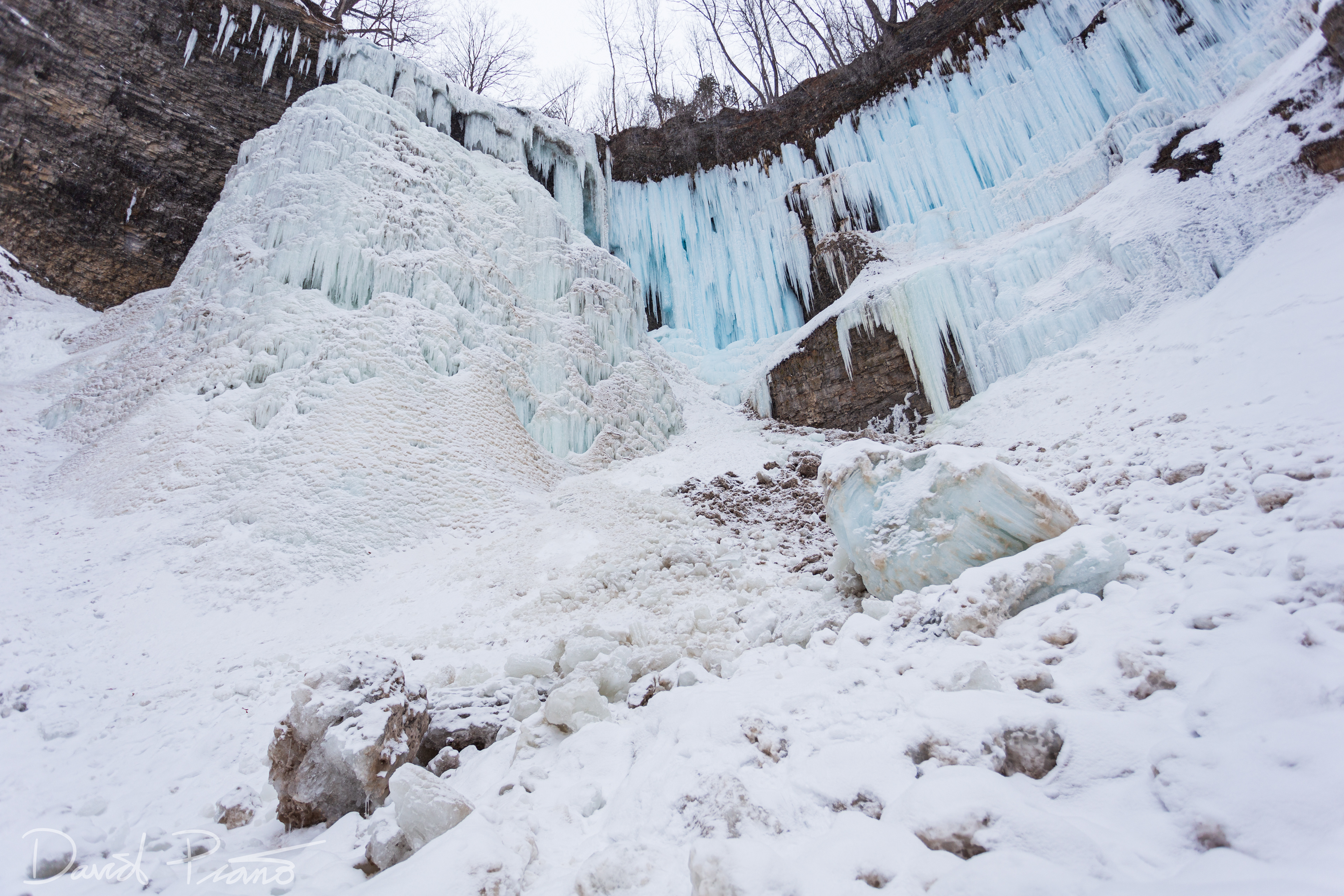 Historic ice levels at Tew's Falls after cold winter - 03/01/2015