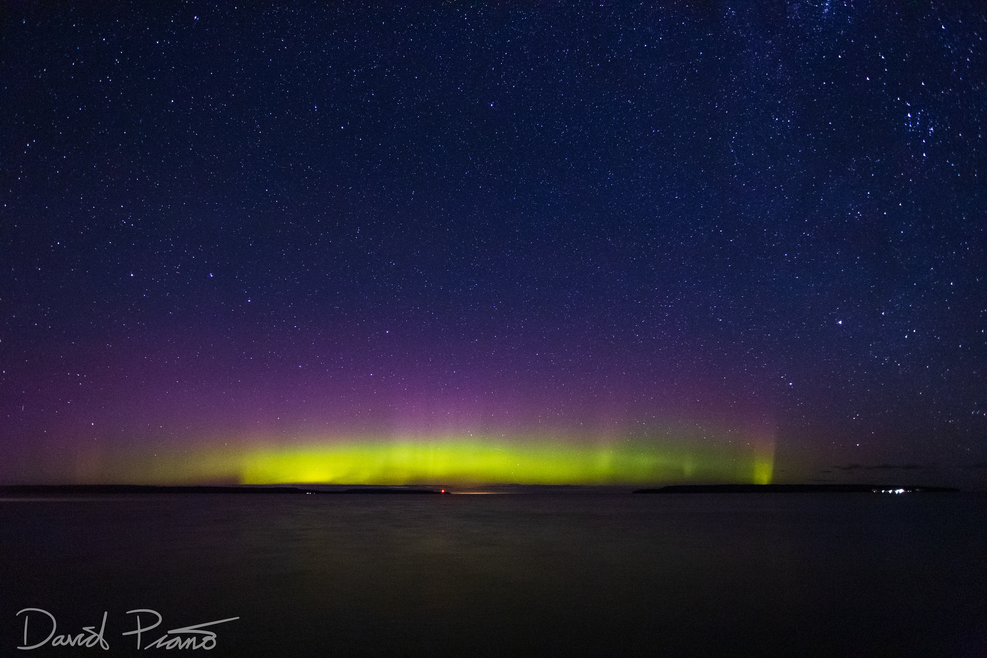 Northern Lights on the Horizon - Big Bay, ON - 08/31/2019