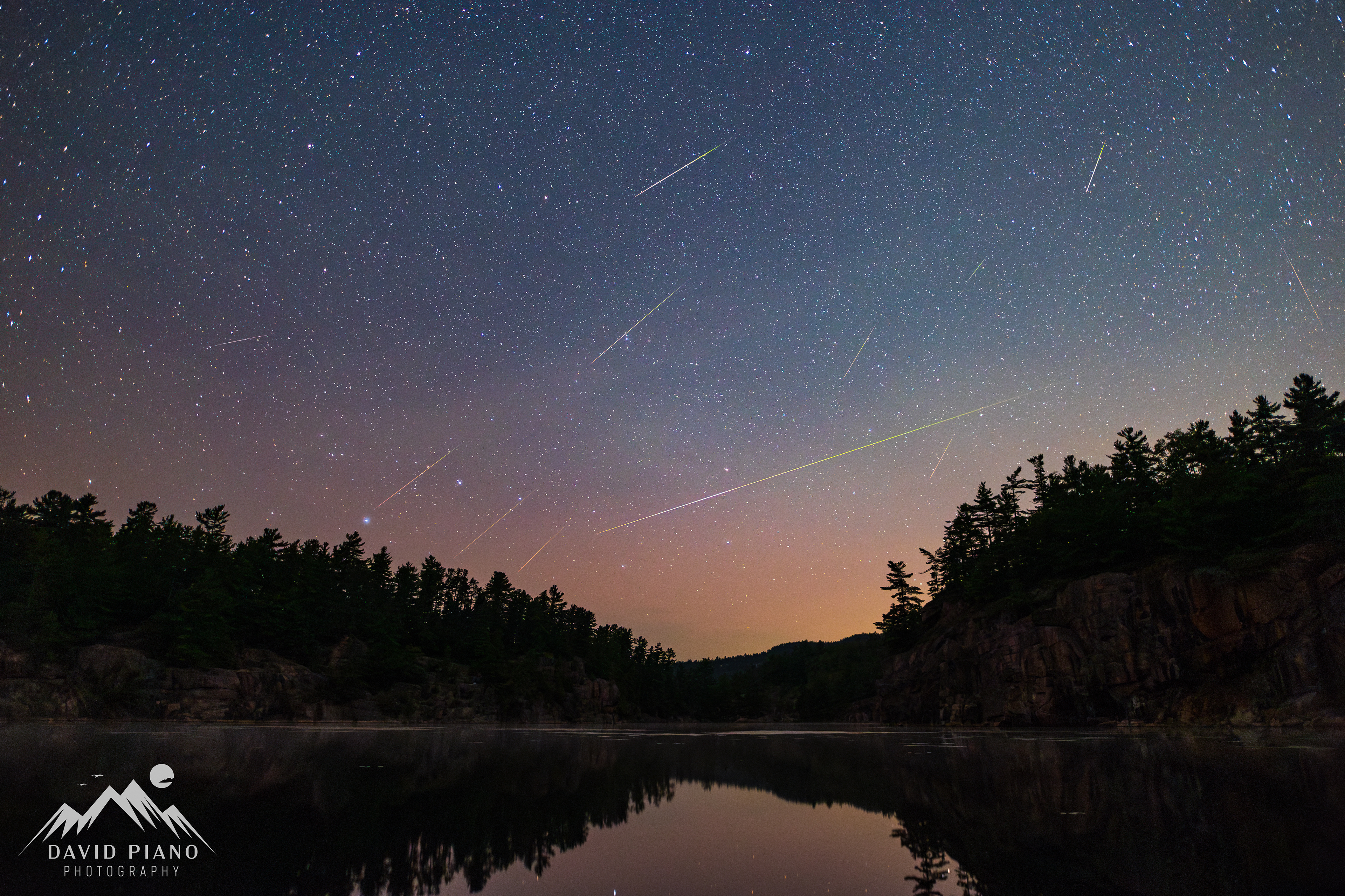 2024 Perseids over Little Sheguiandah Lake in Killarney Provincial Park